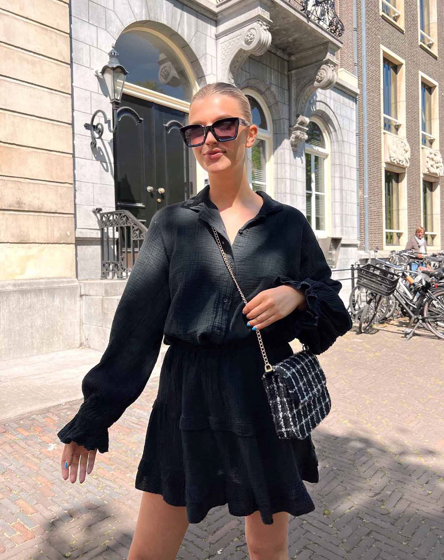 LUCIE MOUSSELINE BLOUSE BLACK