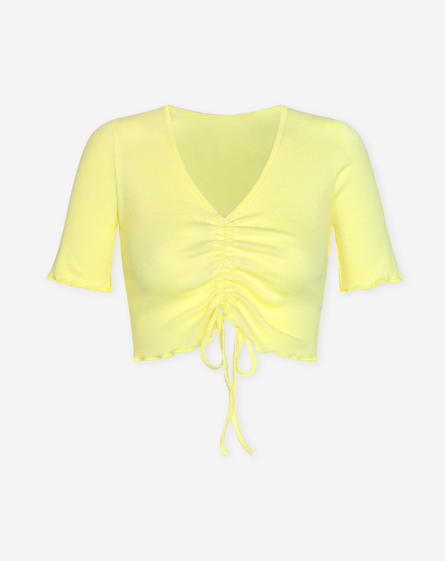 JOY LACE UP TOP YELLOW