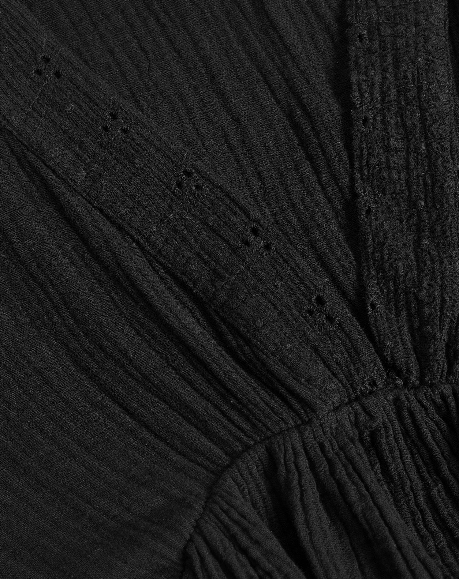 MOUSSELINE FLOWER TAPE MAXI DRESS ZWART