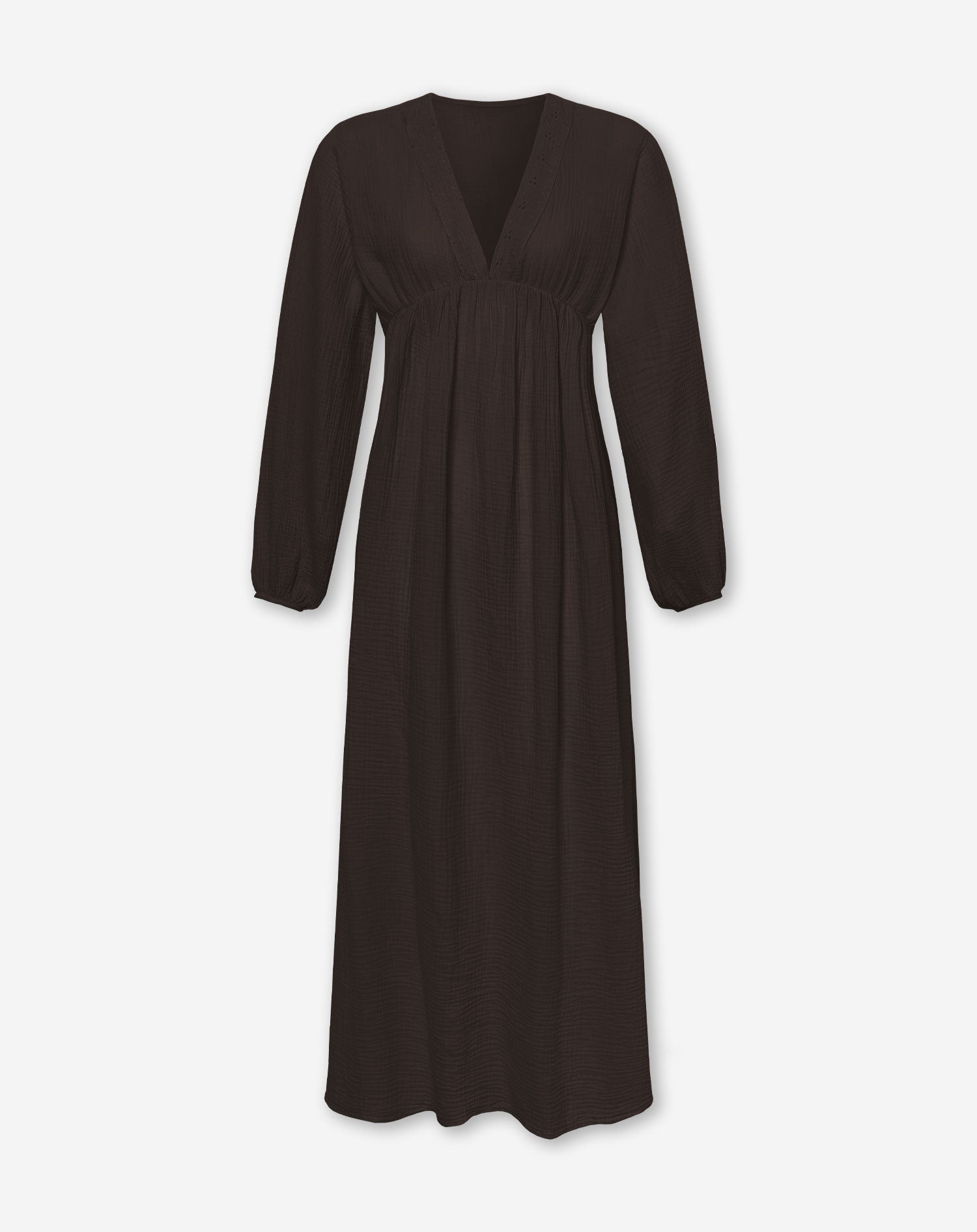 MOUSSELINE FLOWER TAPE MAXI DRESS BRUIN