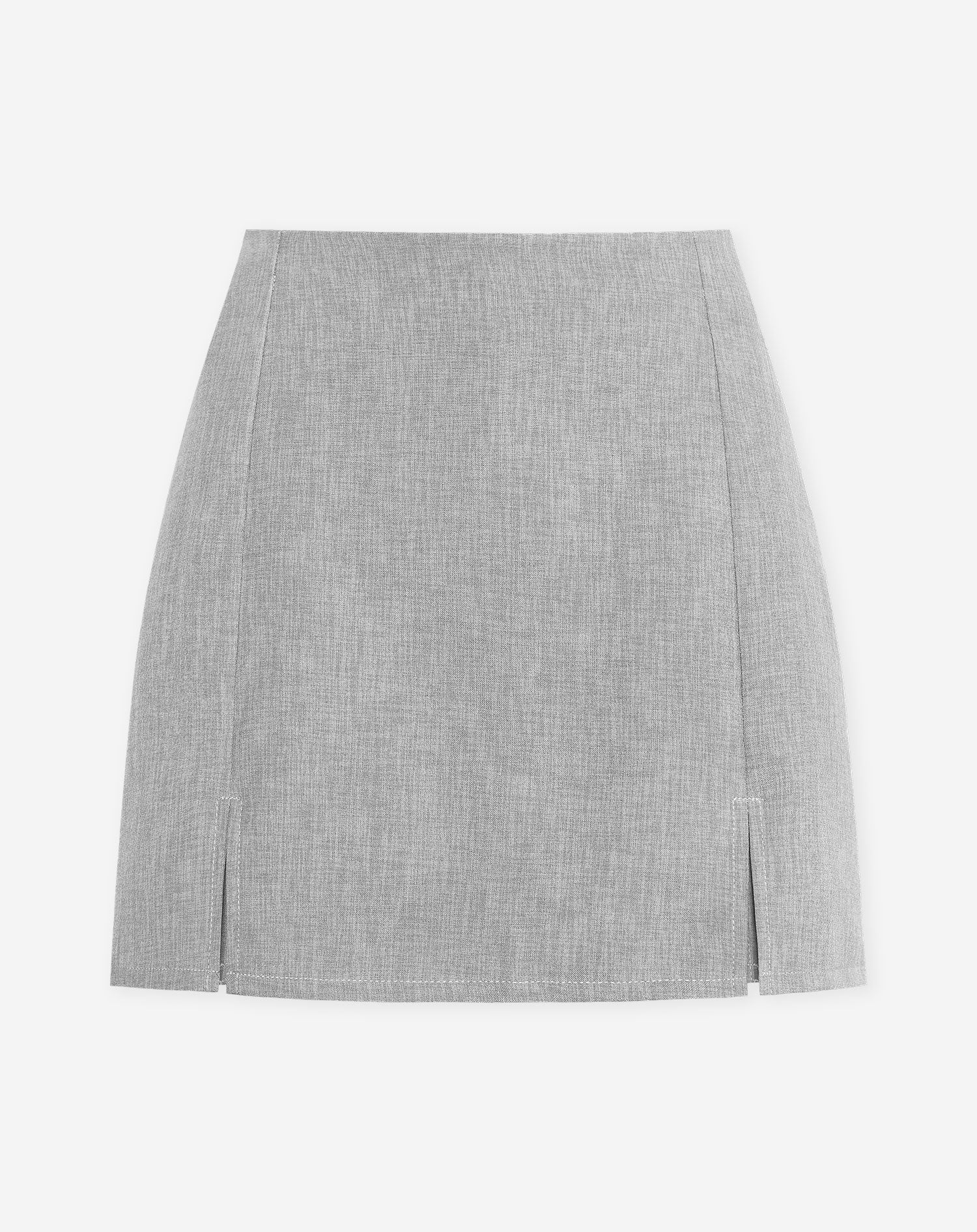 MELANGE SPLIT SKORT LIGHT GREY
