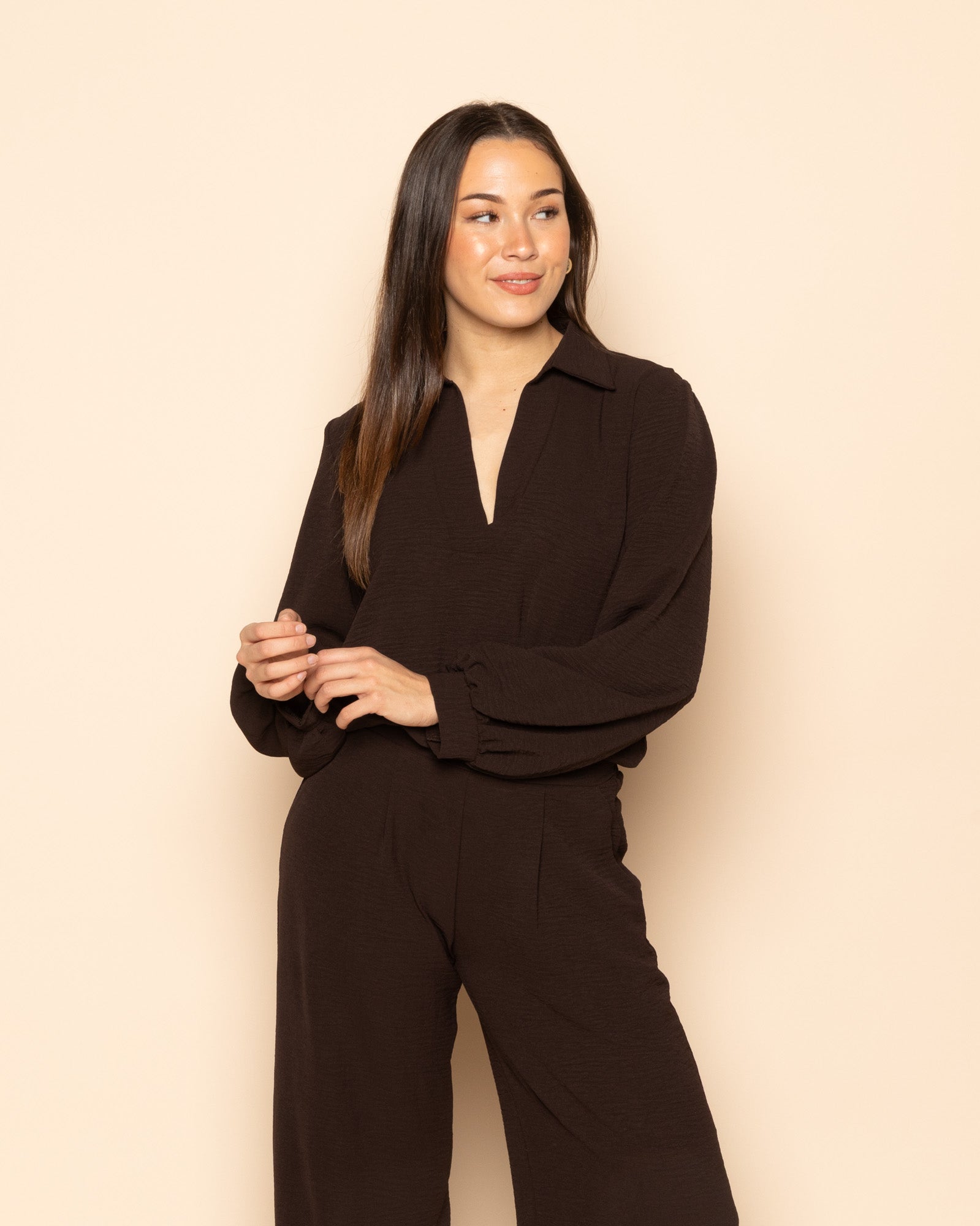 JULIE TOP DARK BROWN