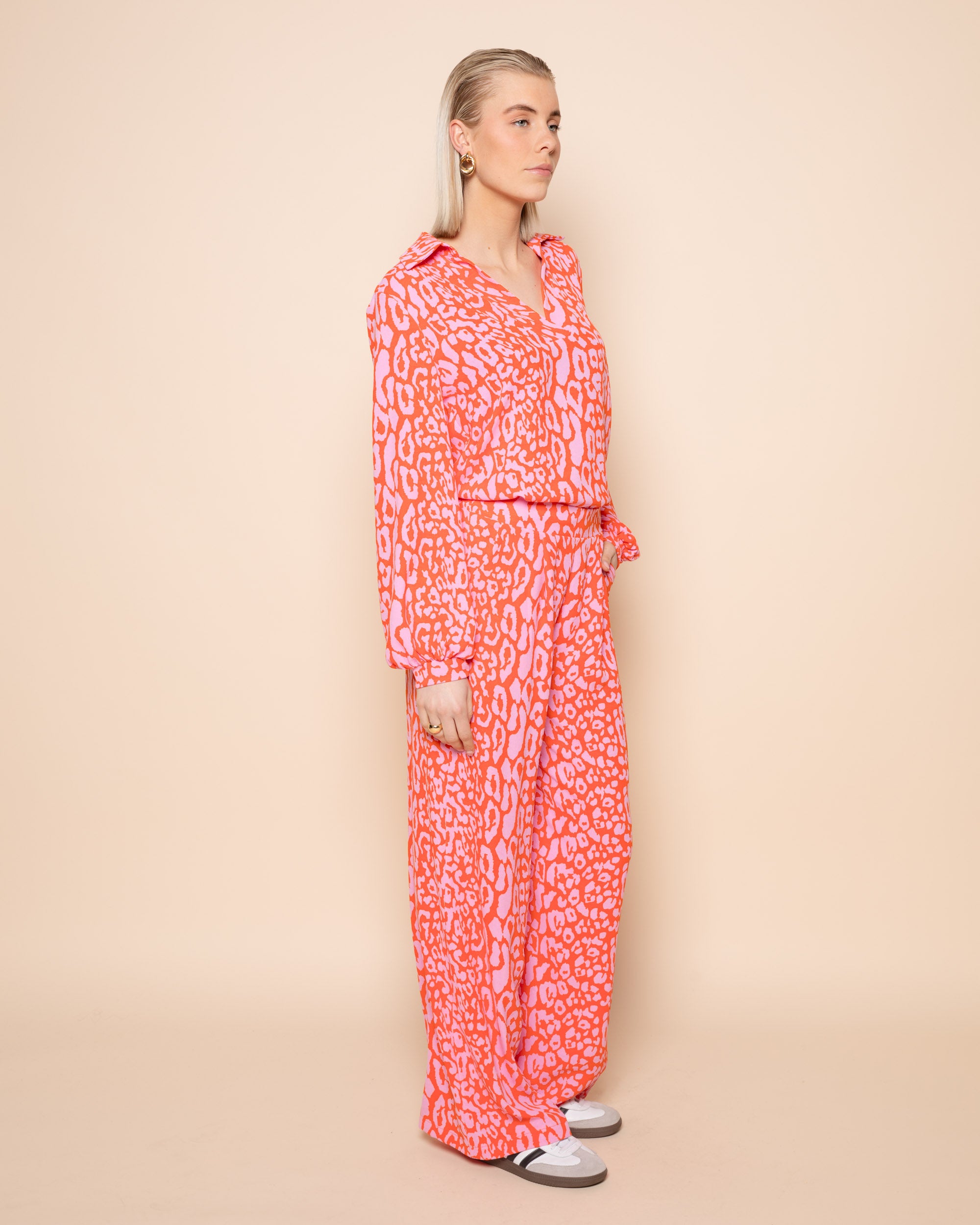 JULIE LEOPARD PANTALON PETITE ORANJE