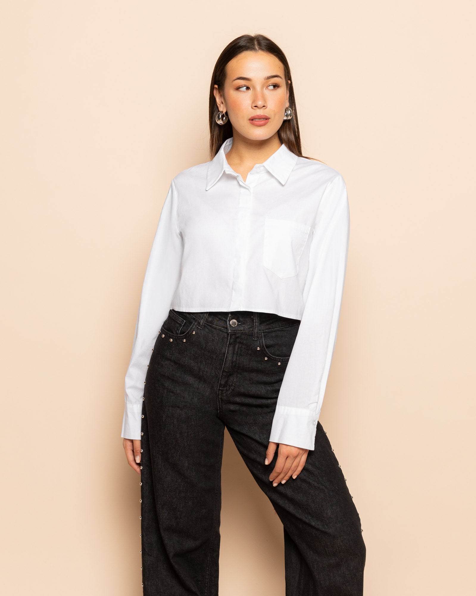 POPLIN CROPPED BLOUSE WHITE