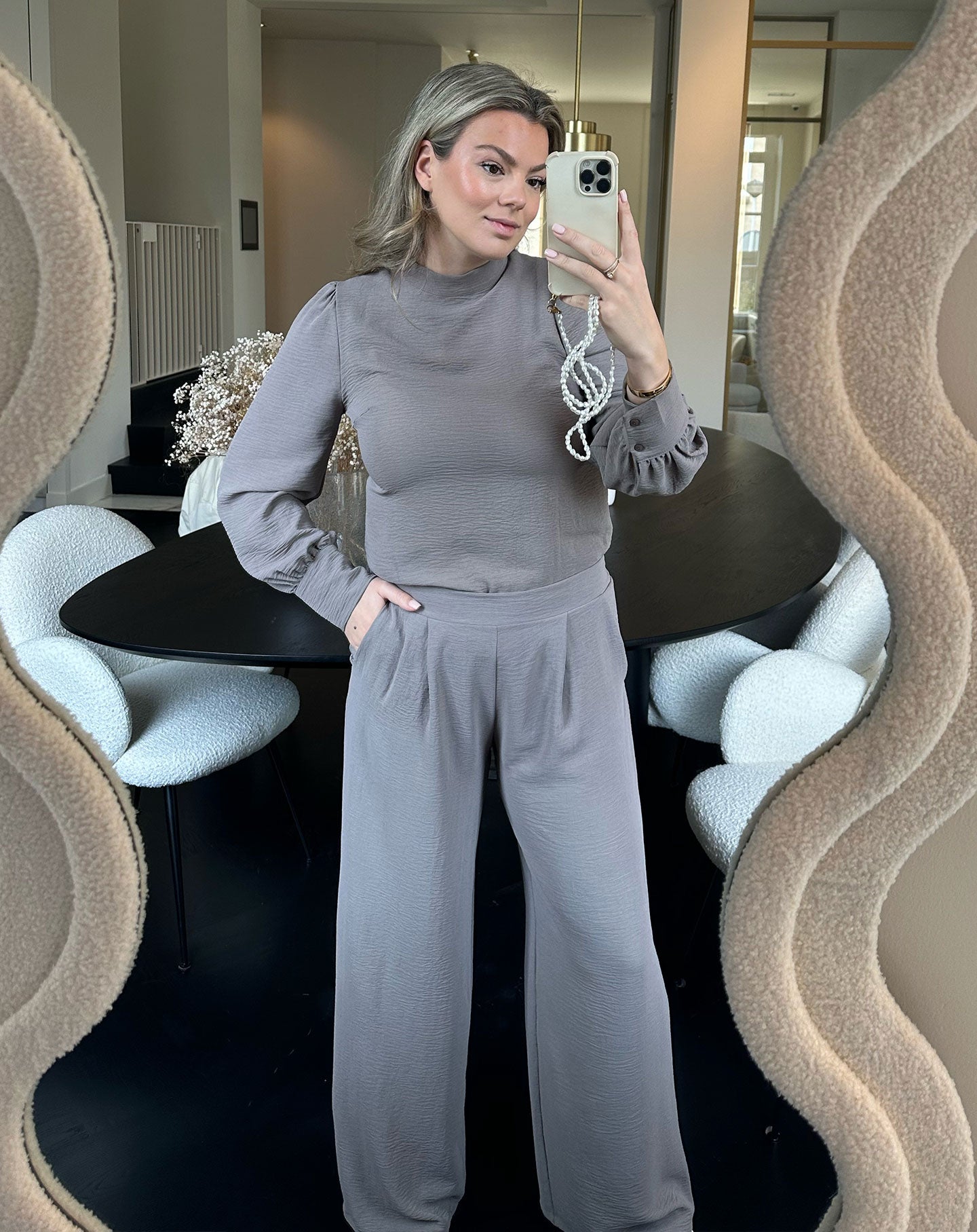 JULIE LONG SLEEVE TOP STONE