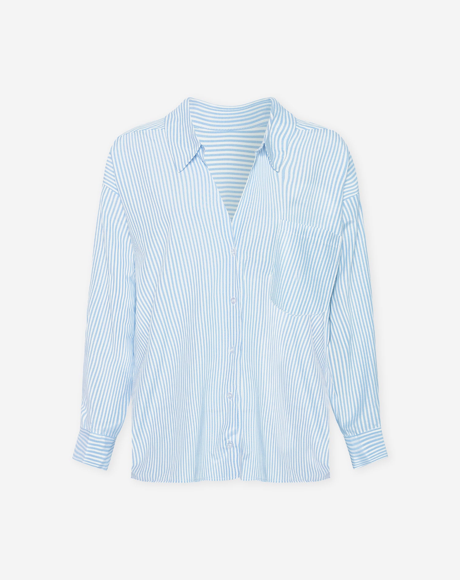 POPLIN STRIPE OVERSIZED BLOUSE BLUE