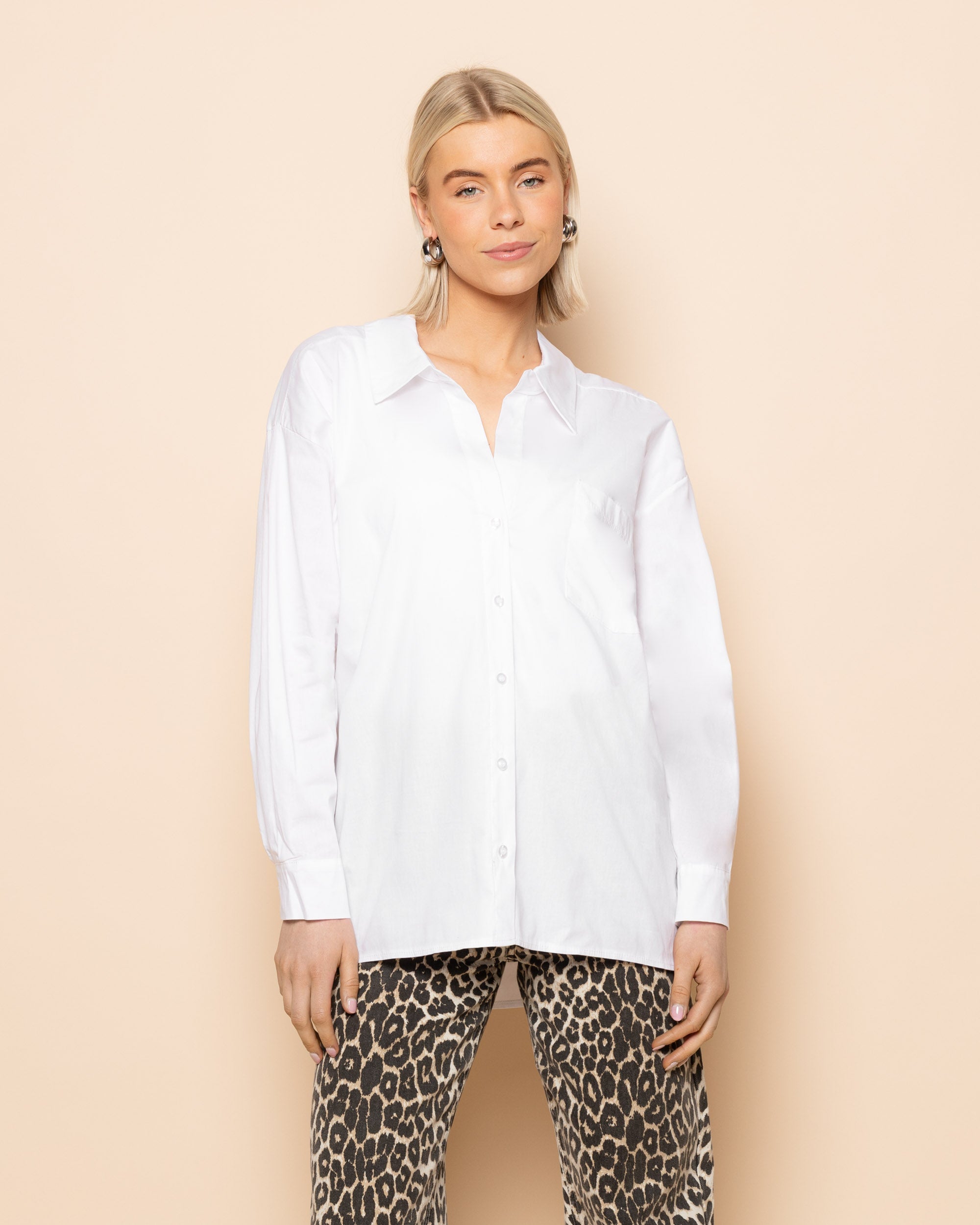 POPLIN OVERSIZED BLOUSE WIT