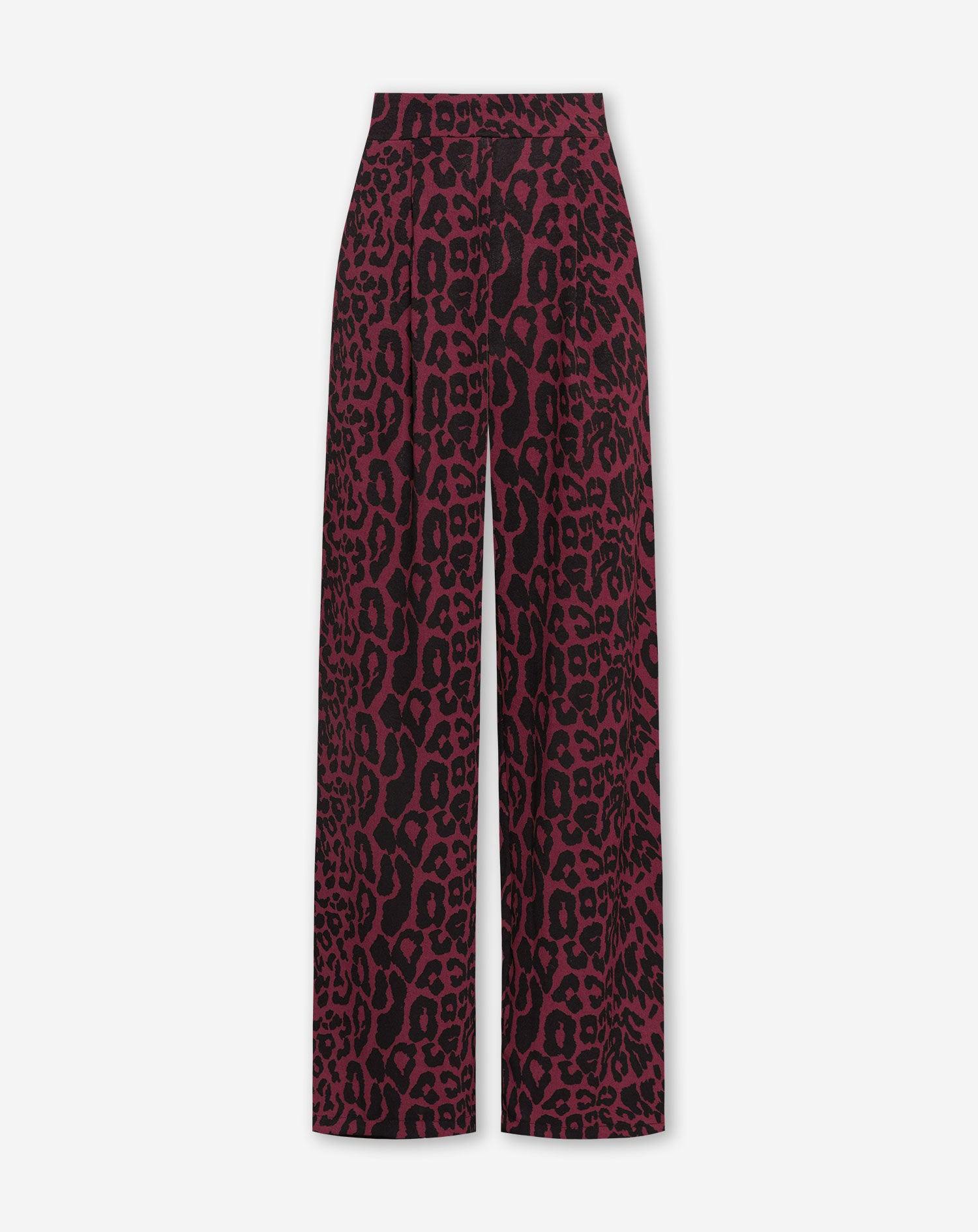 JULIE LEOPARD PANTALON TALL BURGUNDY
