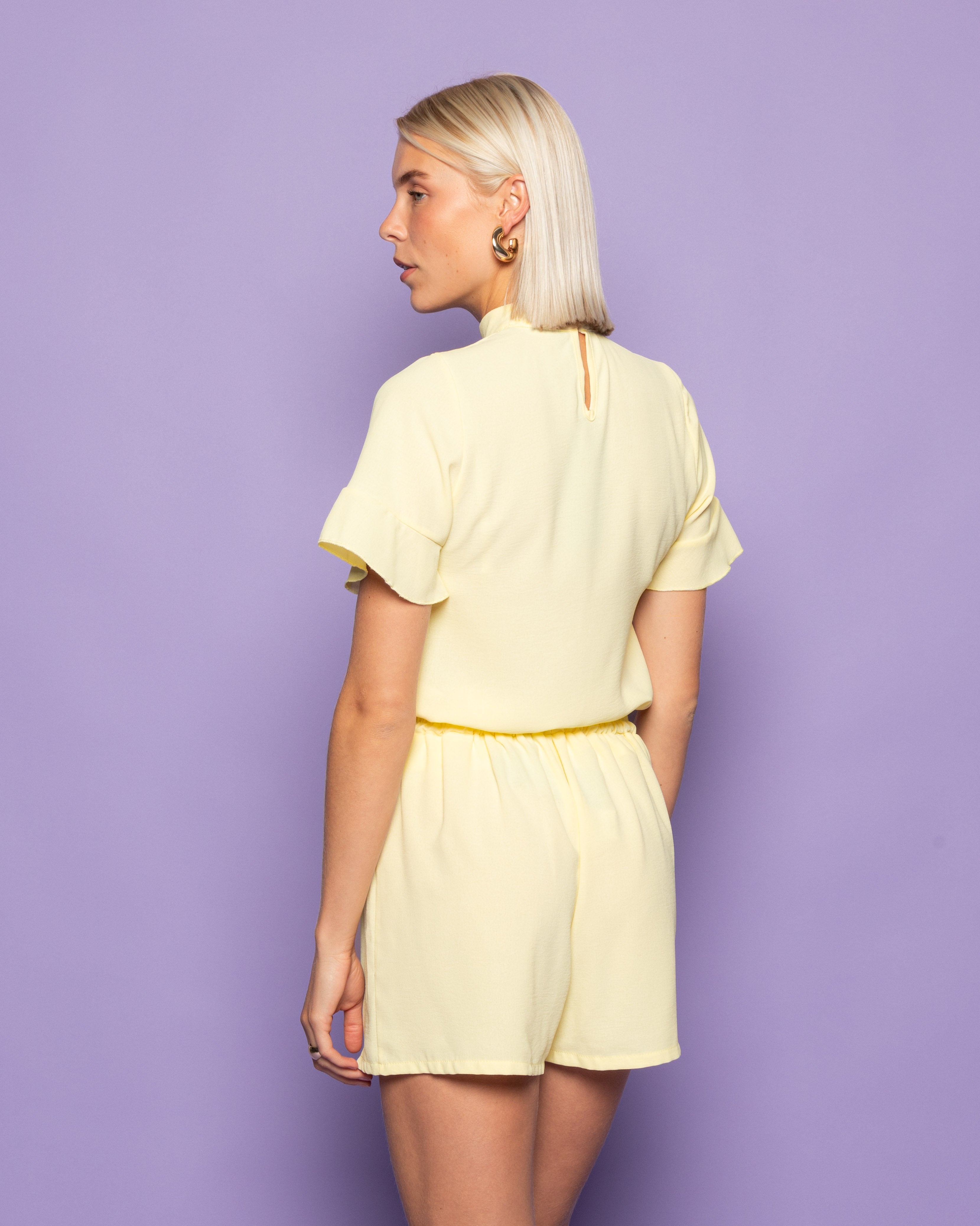 JULIE RUFFLE TOP BUTTER YELLOW