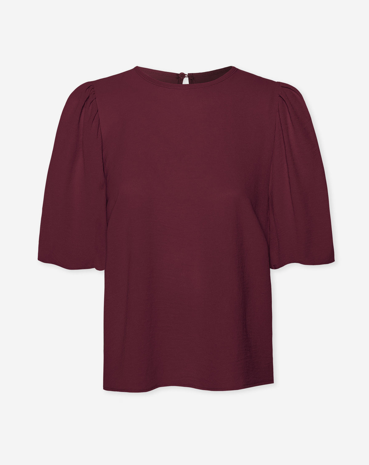JULIE PUFF SLEEVE TOP BURGUNDY