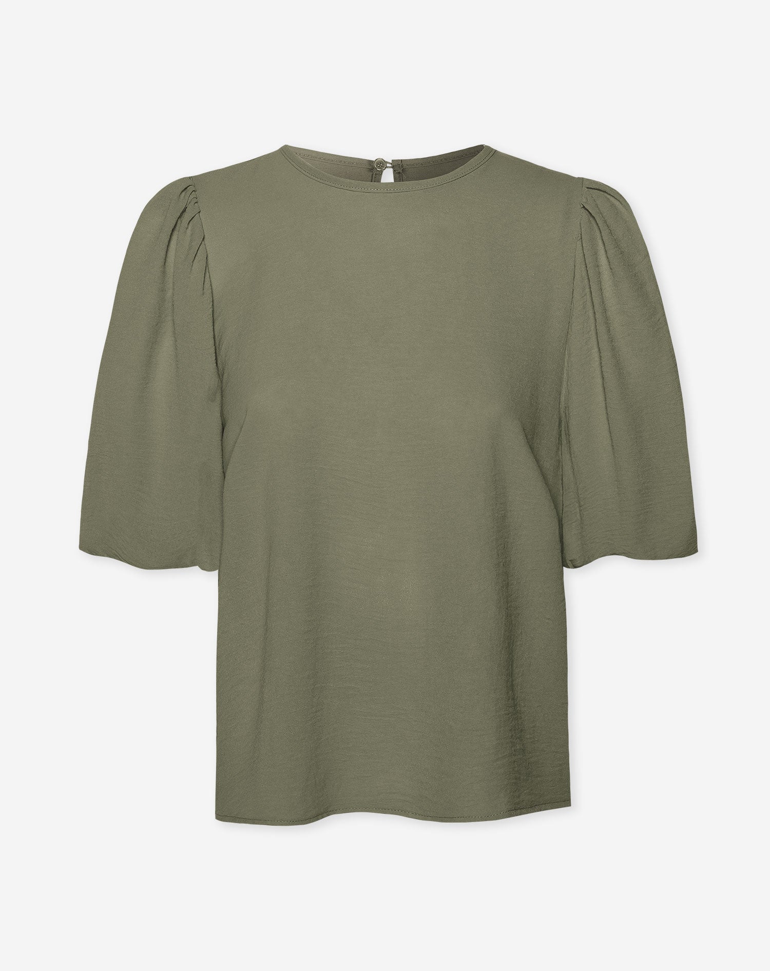 JULIE PUFF SLEEVE TOP LIGHT OLIVE