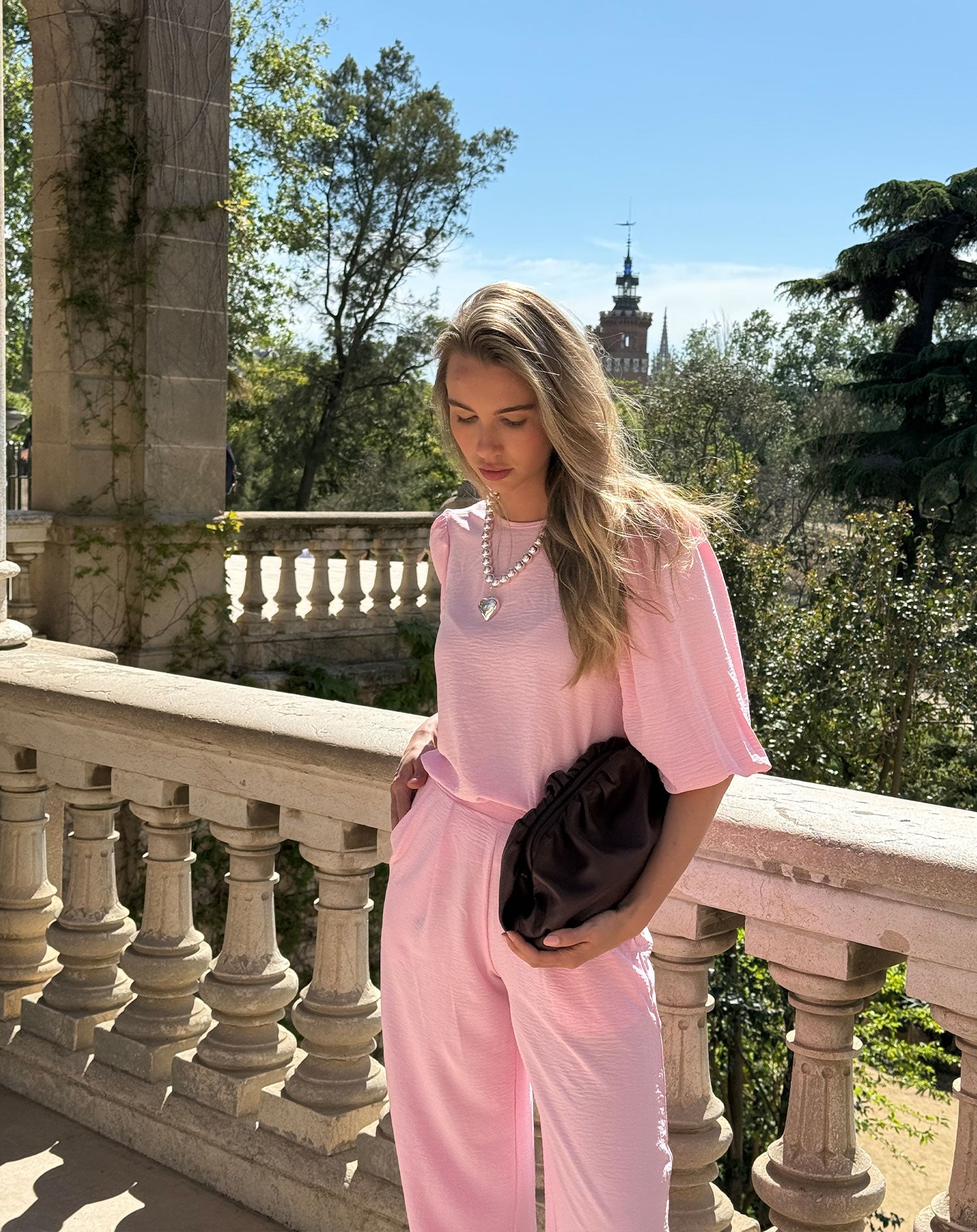 JULIE PUFF SLEEVE TOP HARD PINK