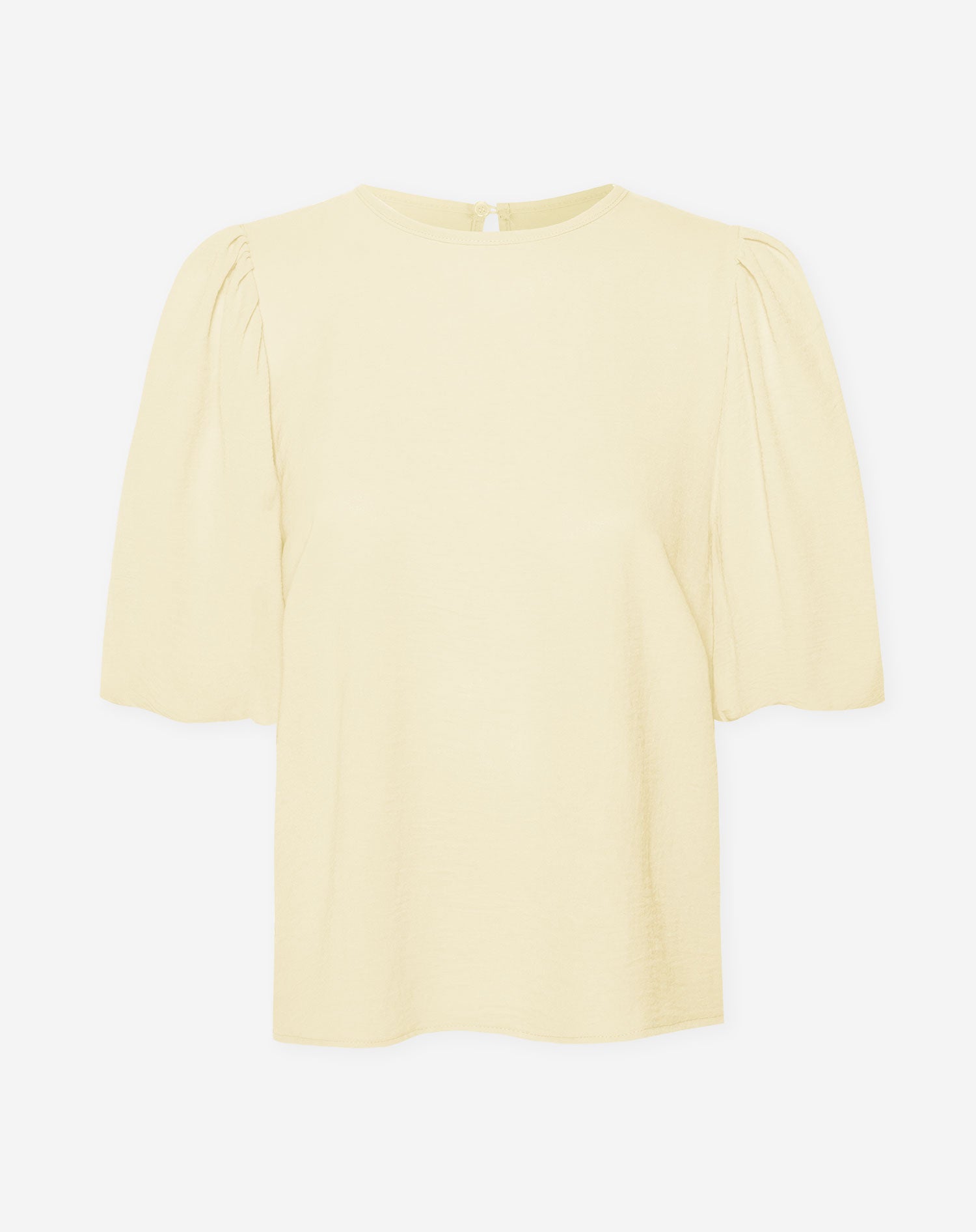 Pastelgele Julie pofmouw top in butteryellow