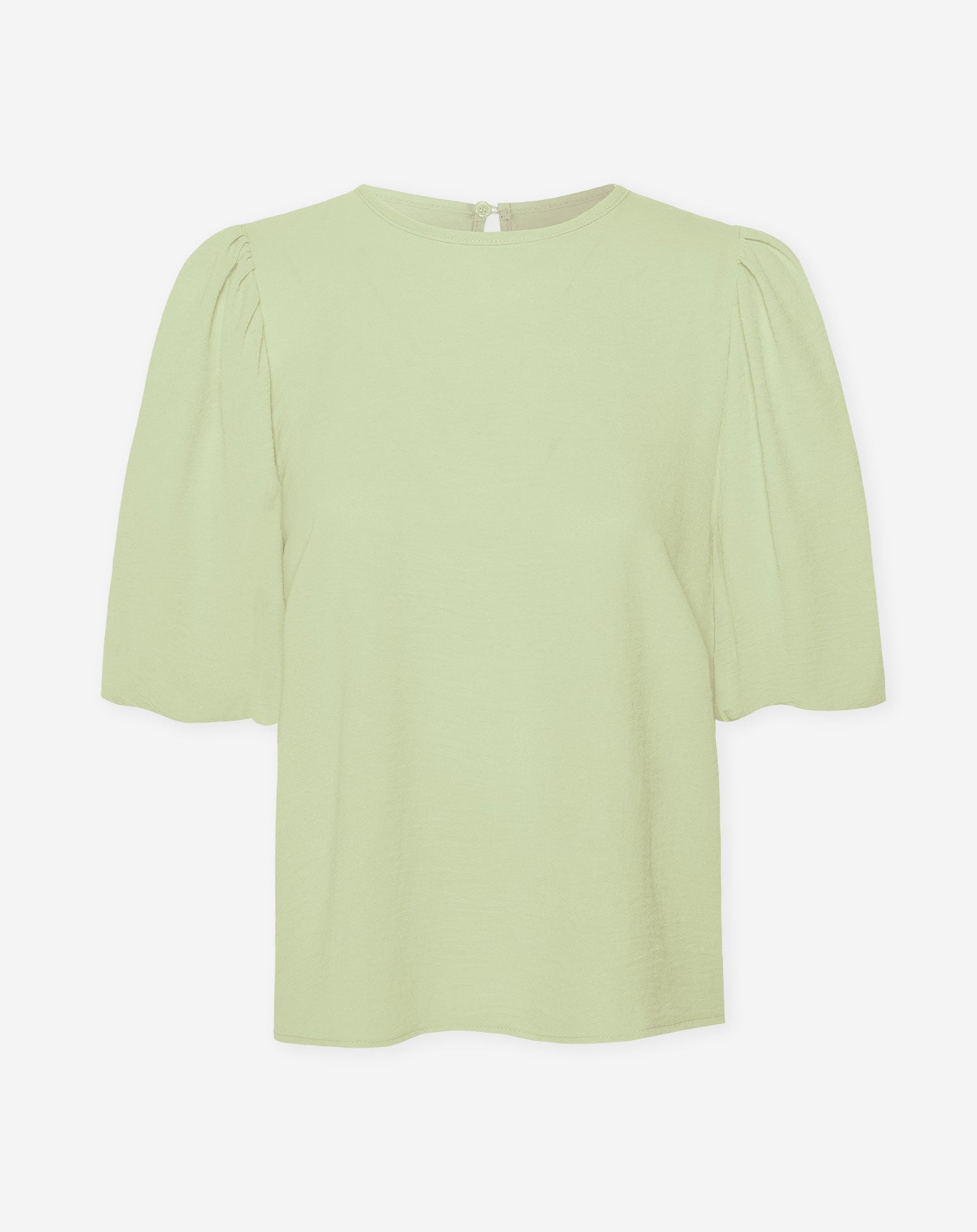 JULIE PUFF SLEEVE TOP LICHT LEGERGROEN