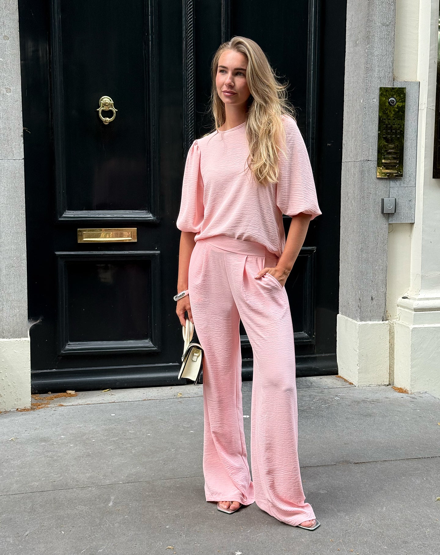 JULIE PUFF SLEEVE TOP LIGHT PINK