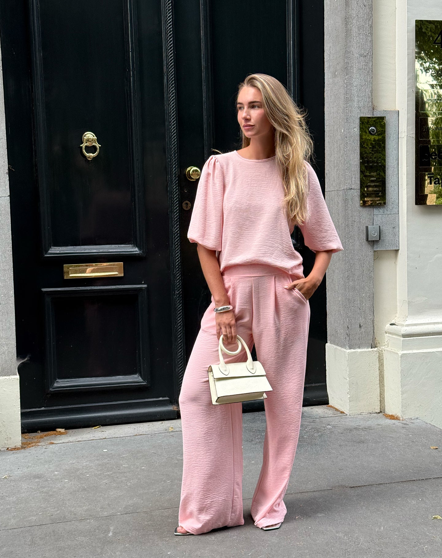 JULIE PUFF SLEEVE TOP LIGHT PINK