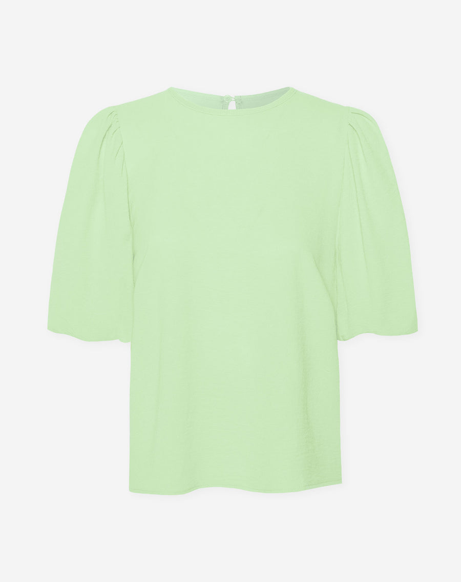 JULIE PUFF SLEEVE TOP PISTACHE