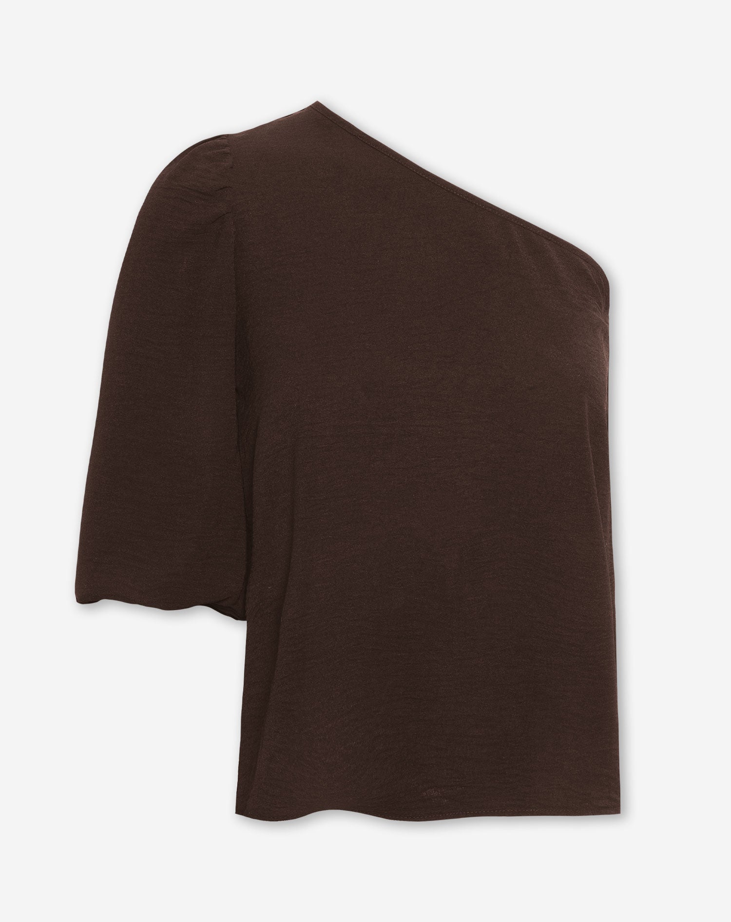 JULIE ONE SHOULDER PUFF SLEEVE TOP BRUIN