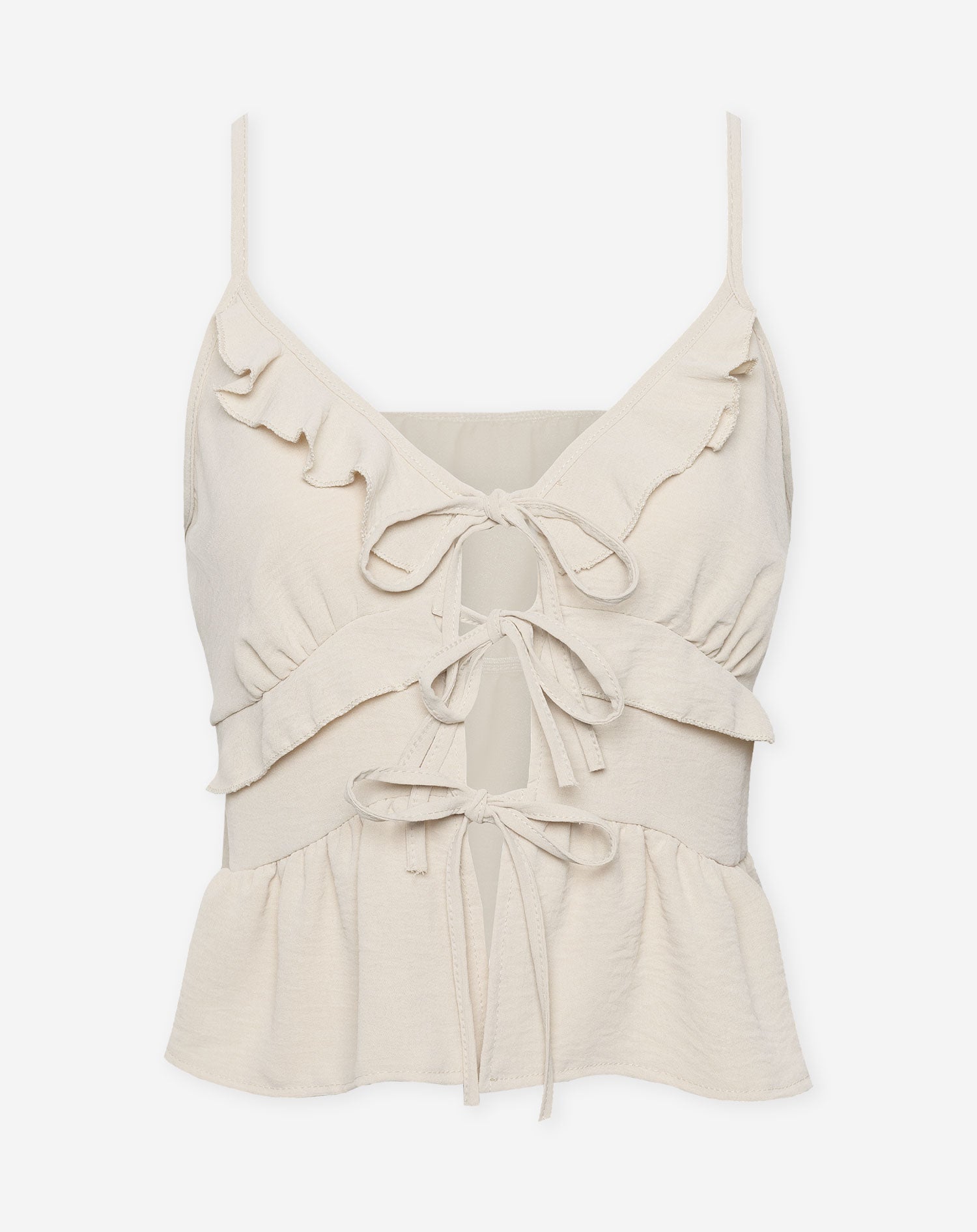 JULIE RUFFLE CAMI BEIGE