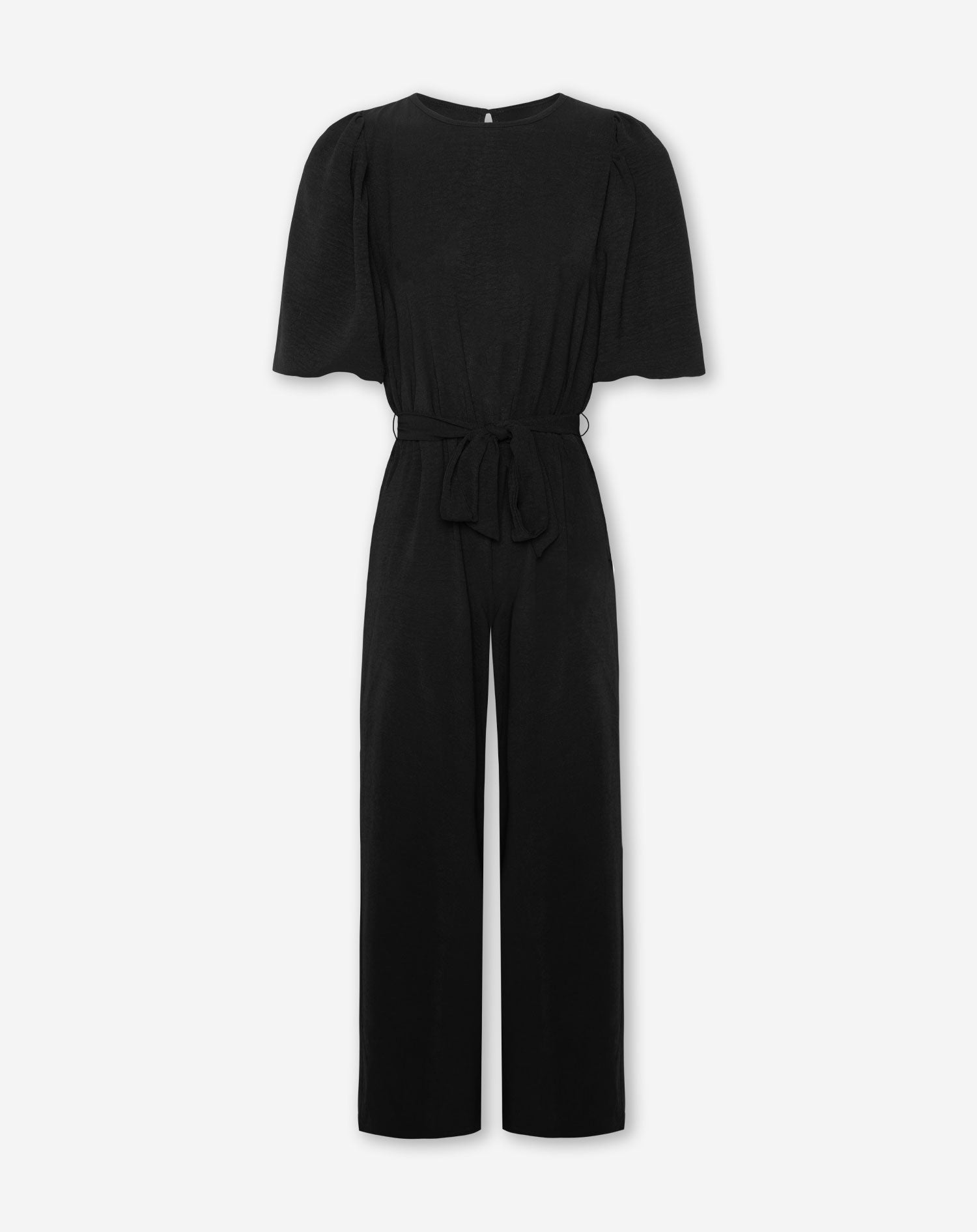 JULIE PUFF SLEEVE JUMPSUIT PETITE ZWART