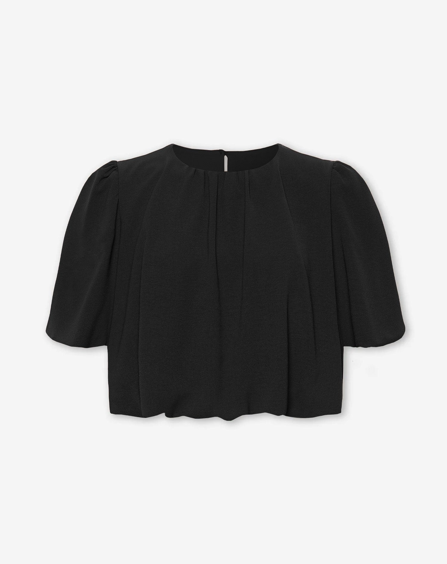 JULIE BUBBLE HEM TOP BLACK
