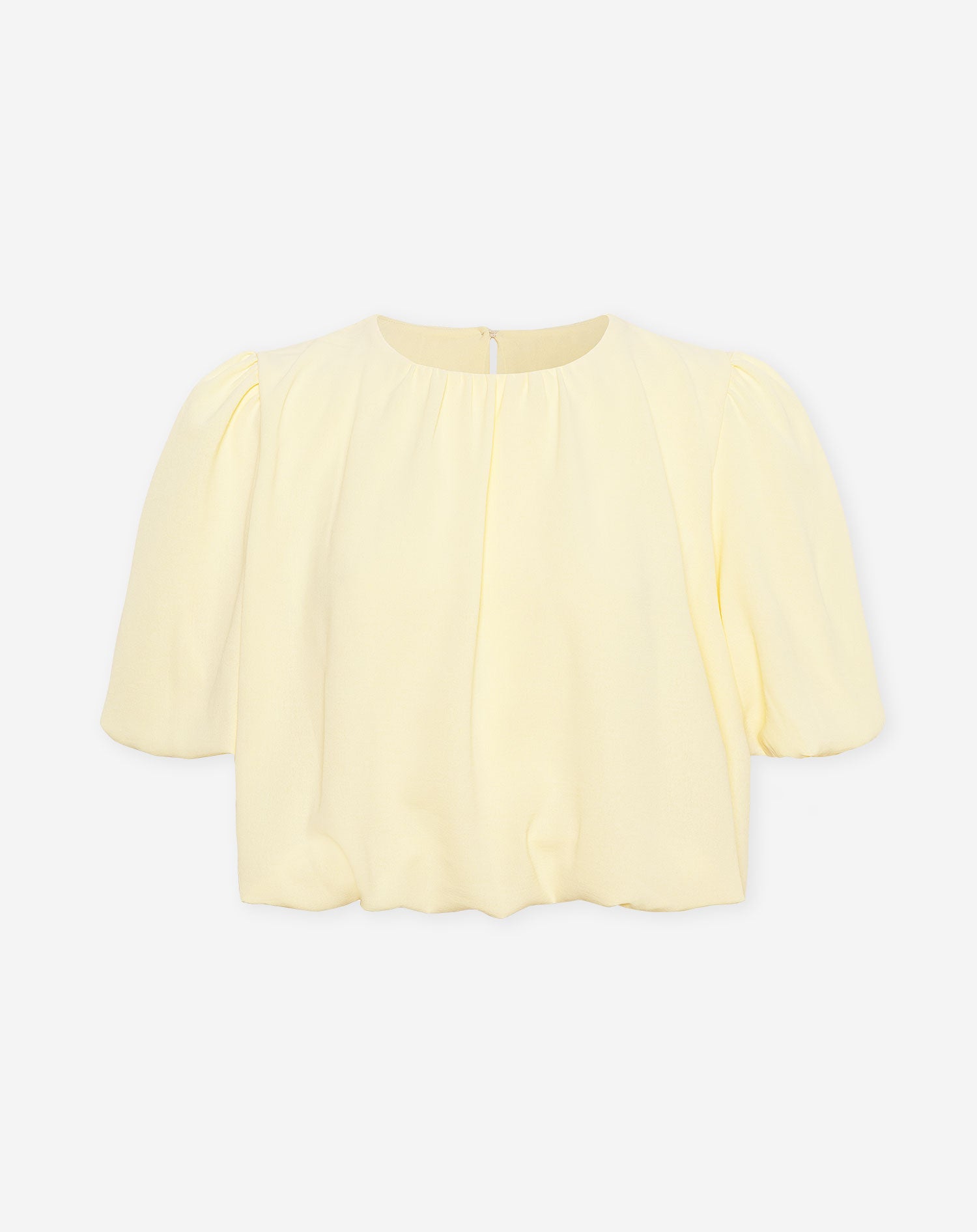 JULIE BUBBLE HEM TOP BUTTER YELLOW