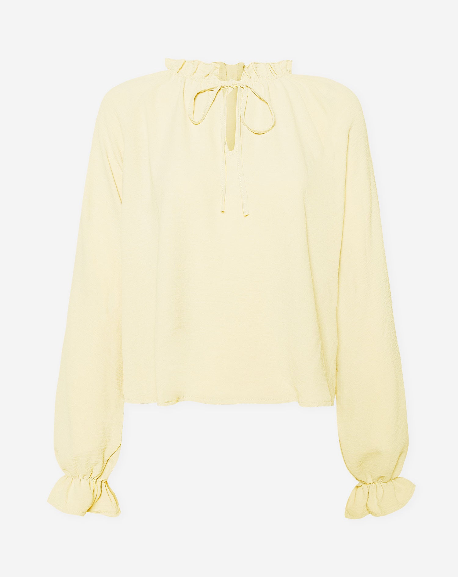 JULIE RUFFLE CORD TOP BUTTER YELLOW