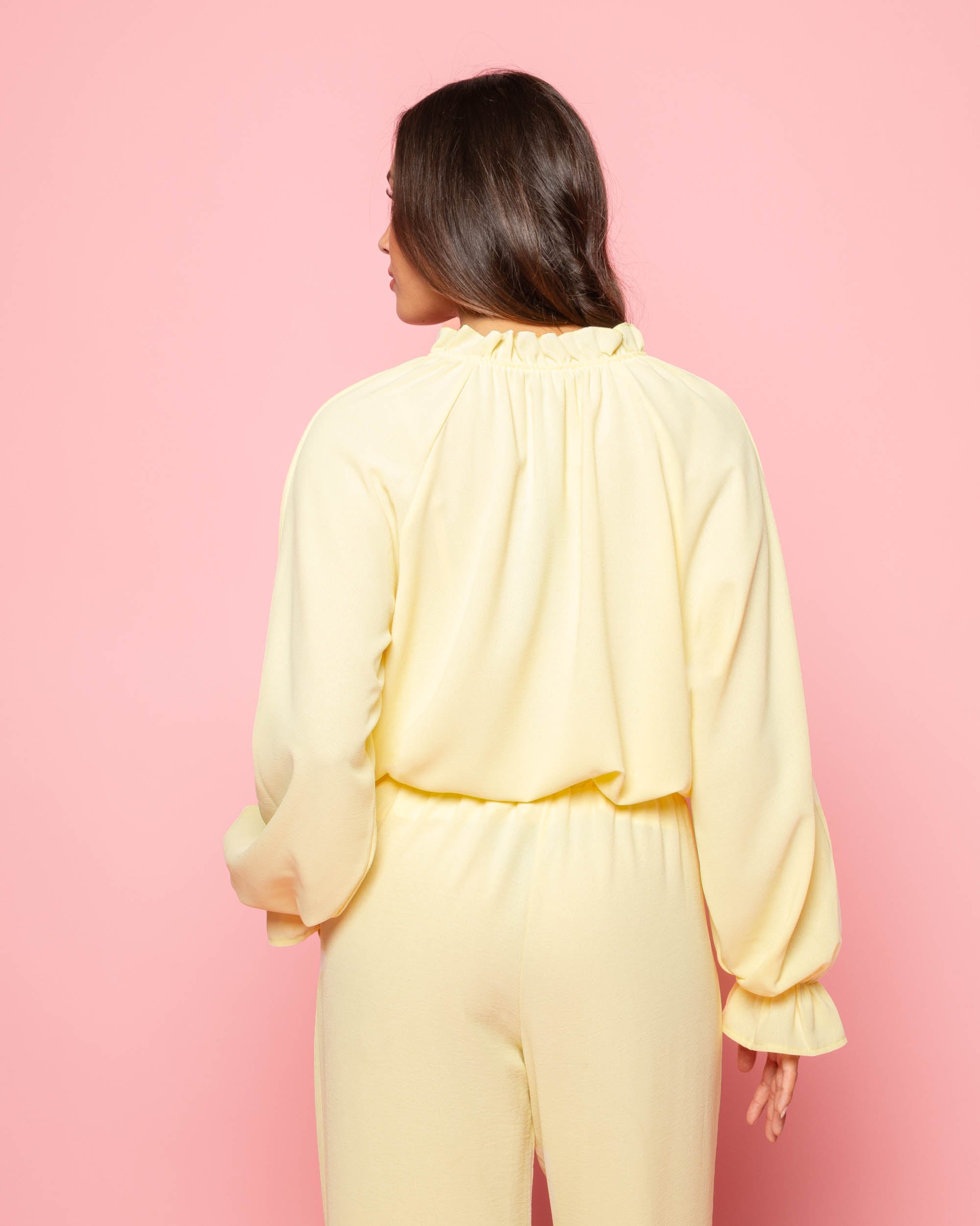 JULIE RUFFLE CORD TOP BUTTER YELLOW