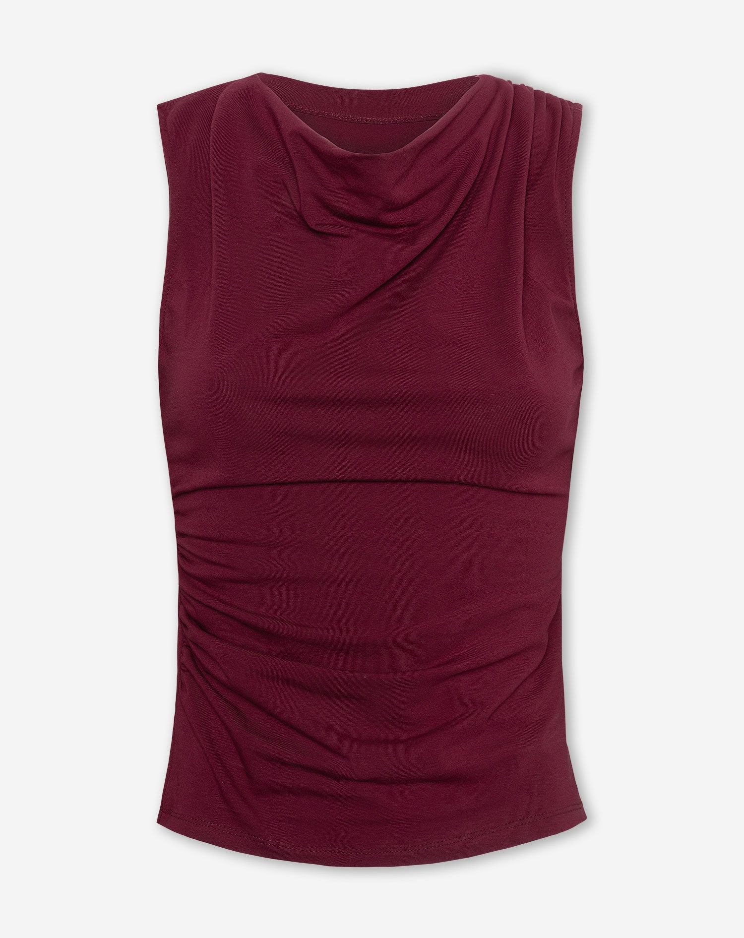 TAMAR DRAPED TOP BURGUNDY