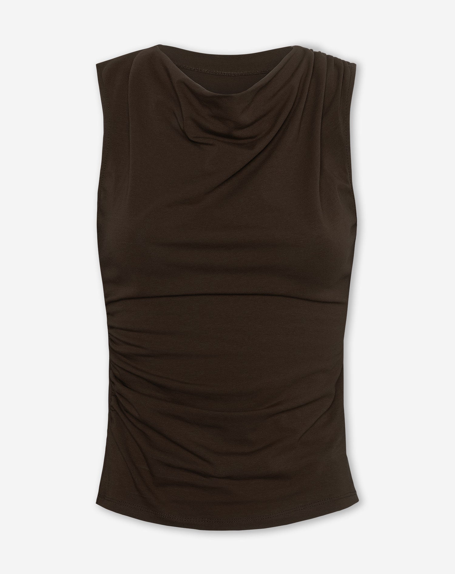 TAMAR DRAPED TOP DONKERBRUIN