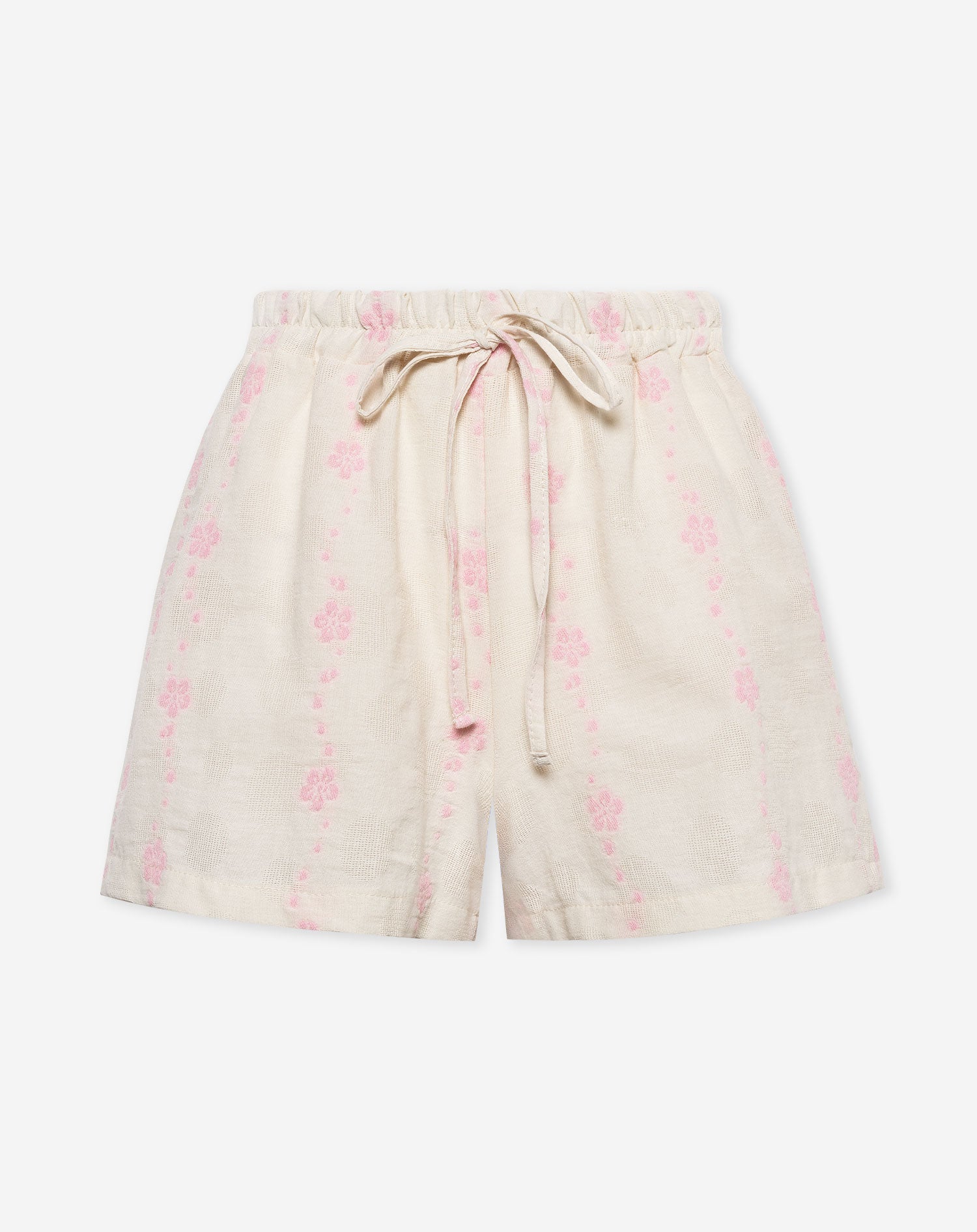 FLOWER COTTON SHORTS HARD PINK