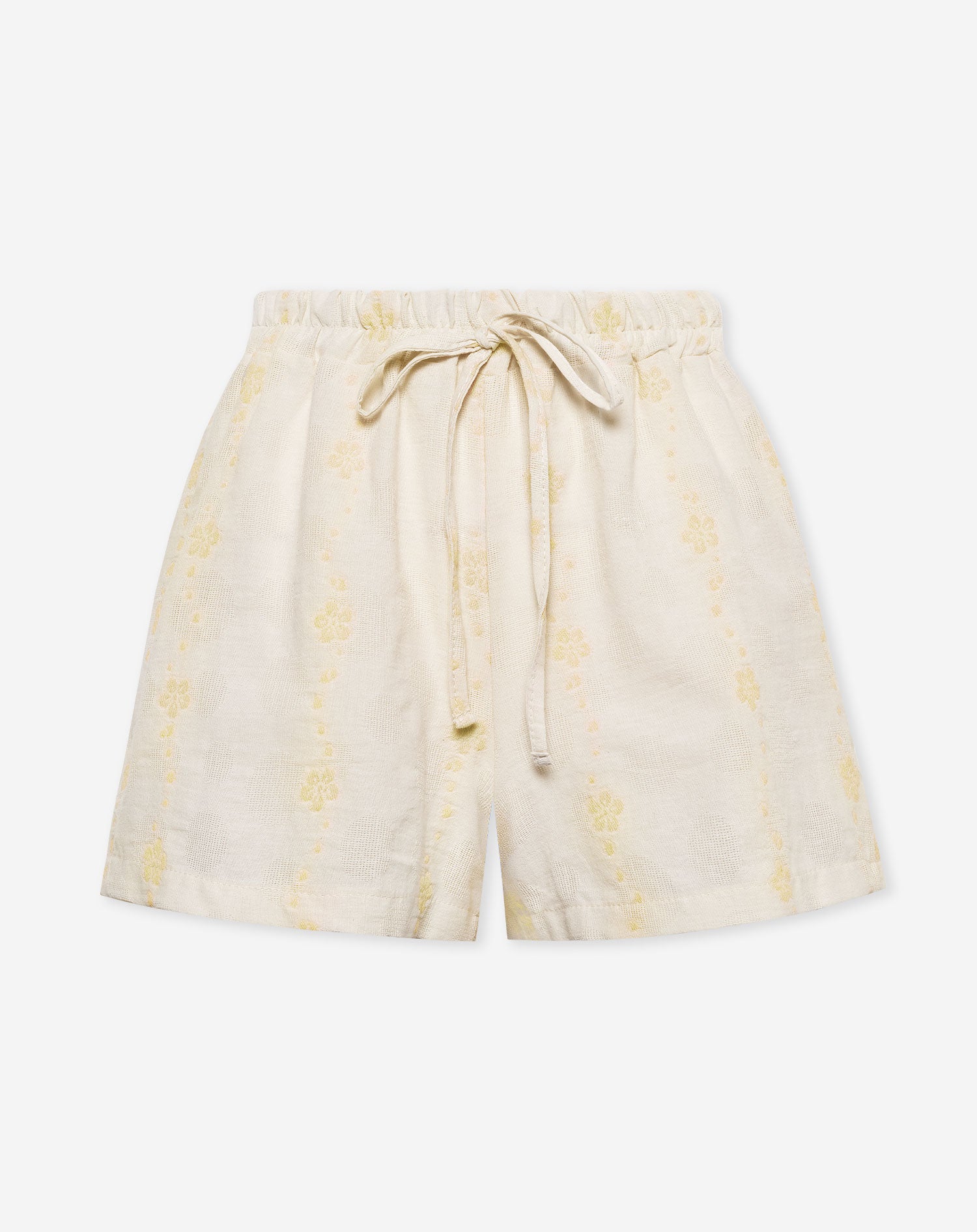 FLOWER COTTON SHORTS BUTTER YELLOW