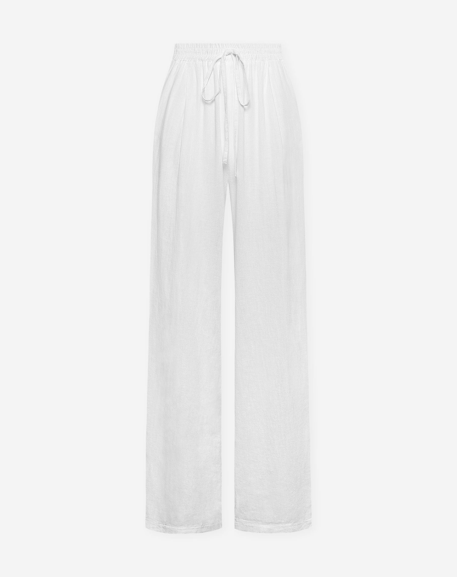 CARMEN LINEN WIDE LEG PANTS PETITE WHITE