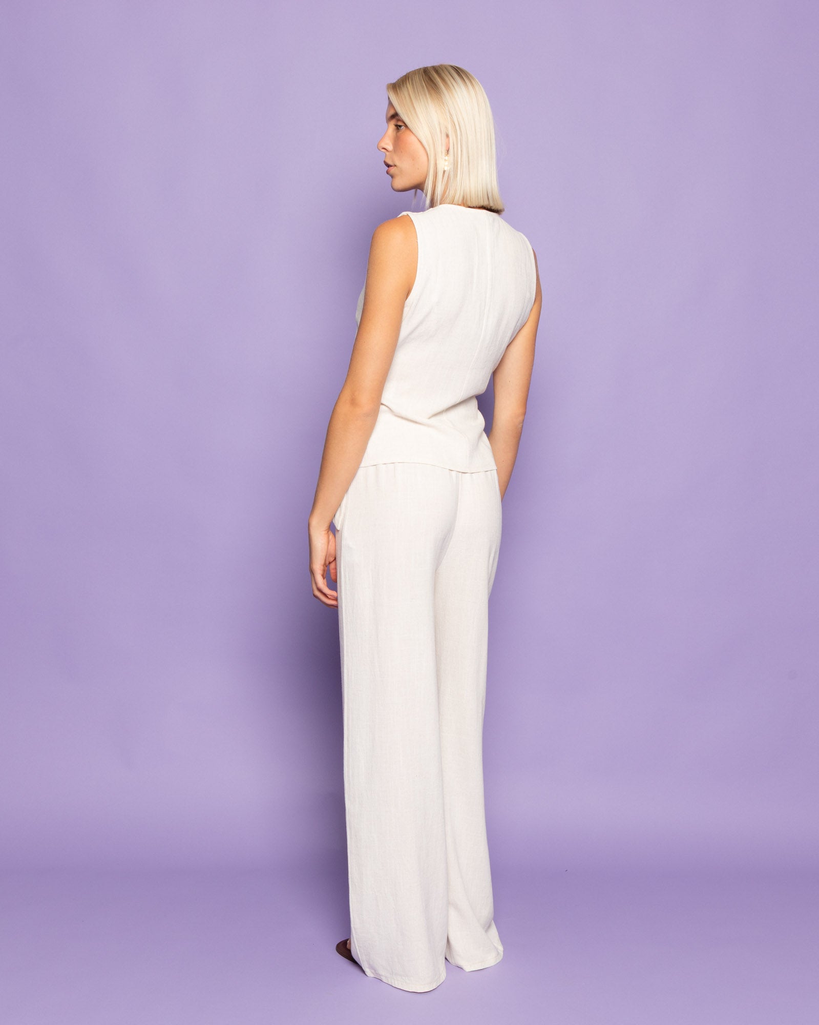 LINDE BUCKLE GILET BEIGE