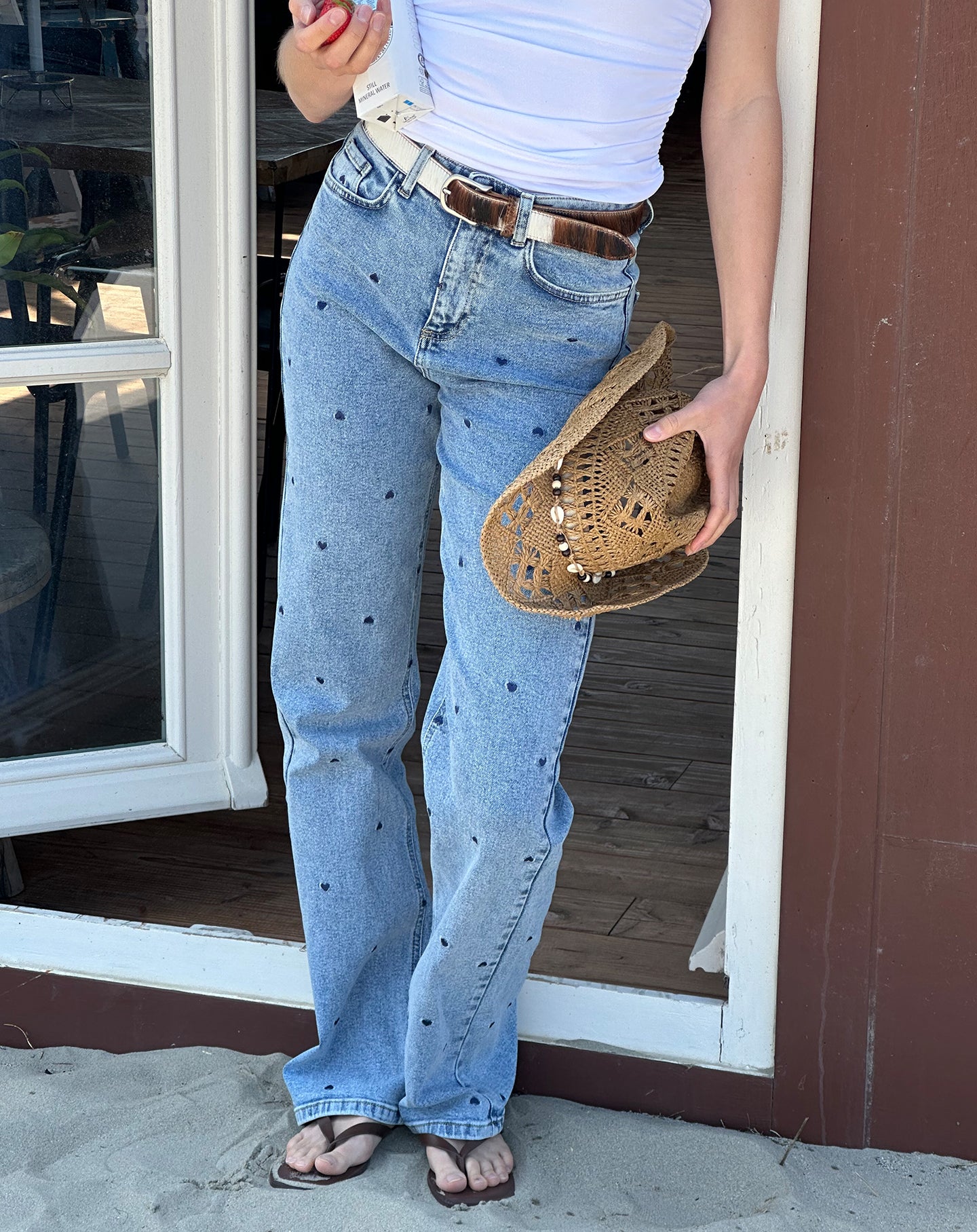 HEART BOOTCUT JEANS NAVY BLUE