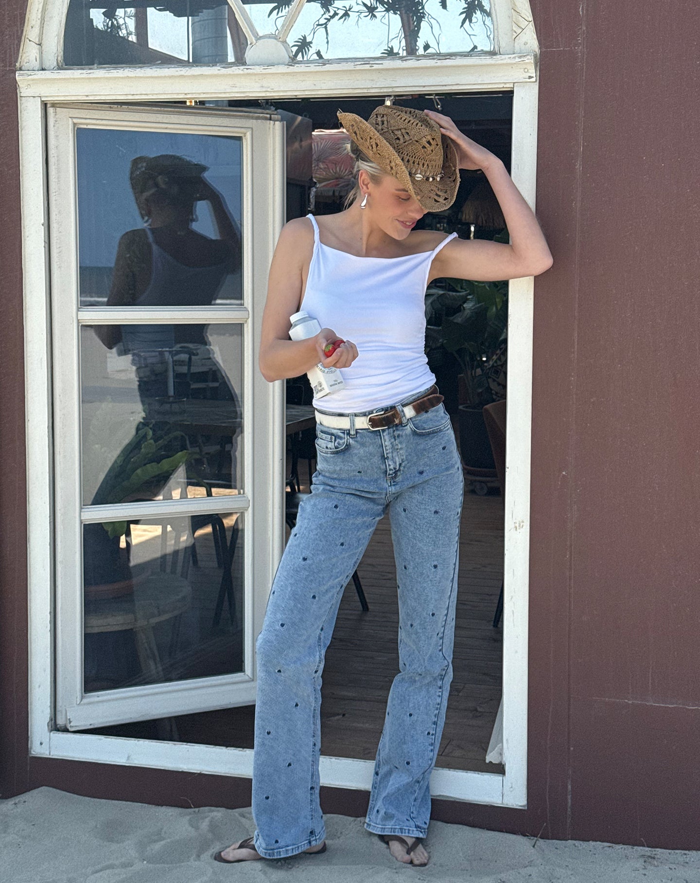 TAMAR OFF SHOULDER TWISTED TOP WIT