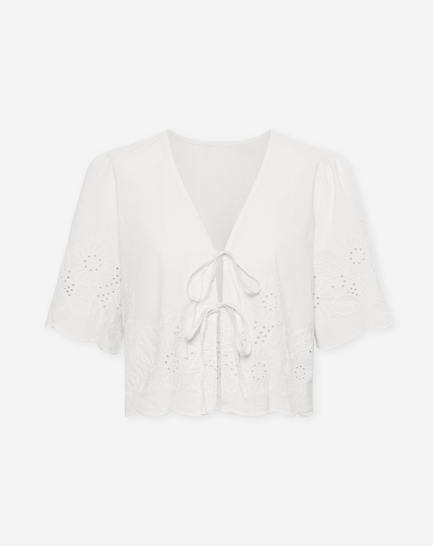 CARA BRODERIE CORD TOP CRÈME