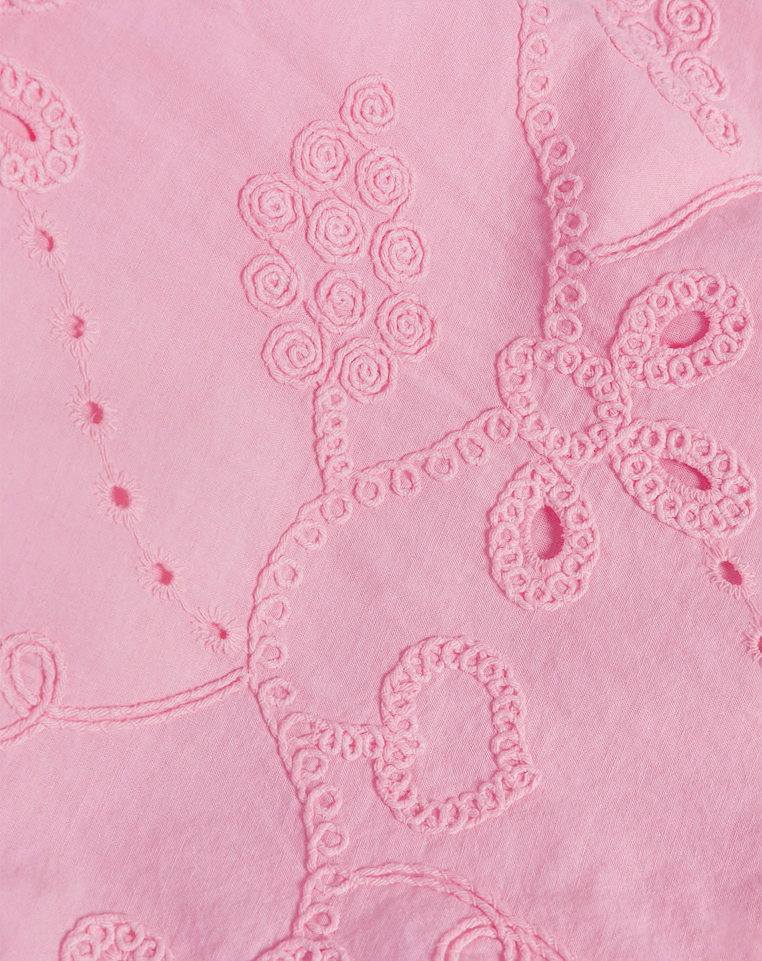 MANOU BRODERIE BUBBLE HEM TOP PINK