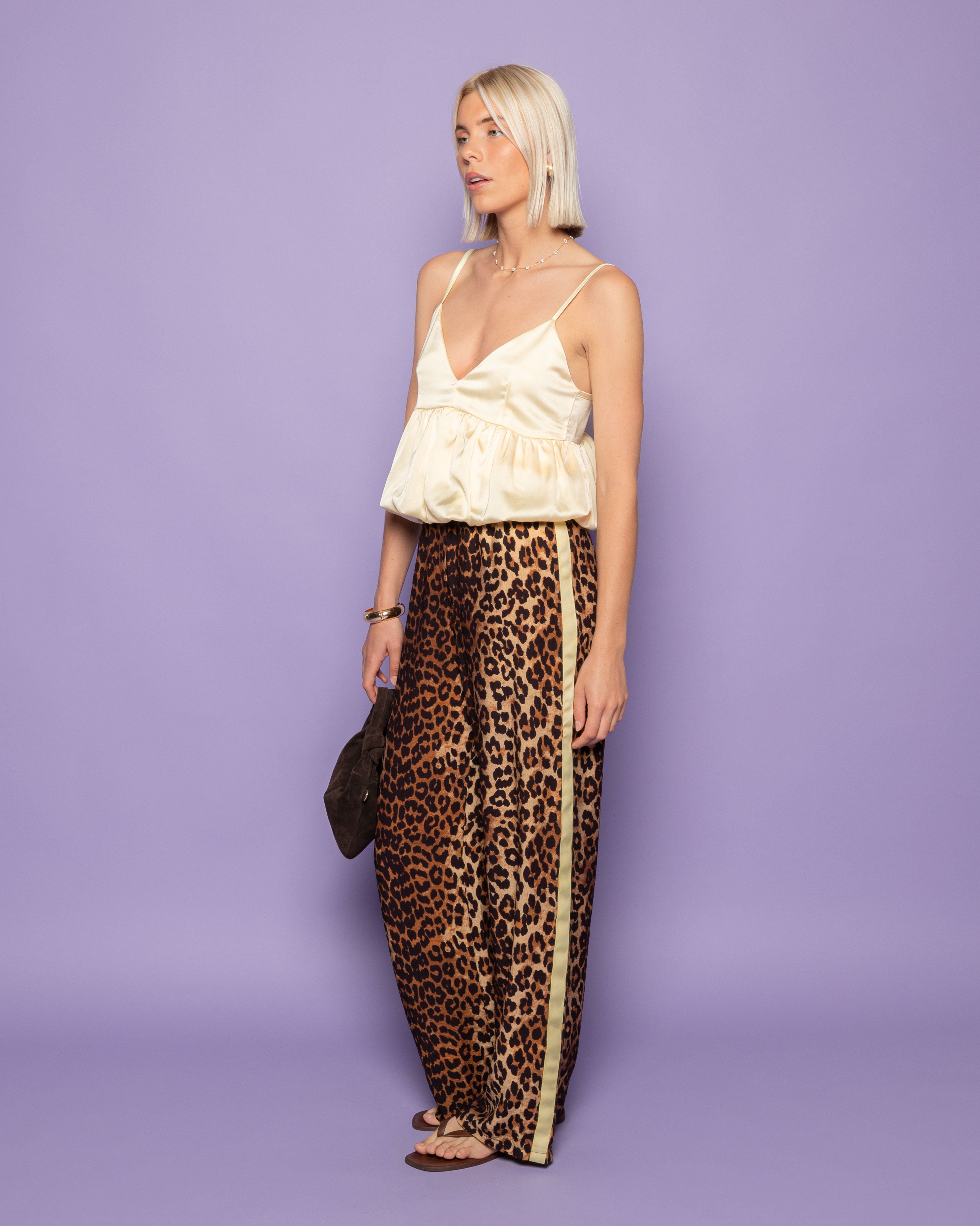 LEOPARD TAPE STRAIGHT LEG PANTALON BOTERGEEL