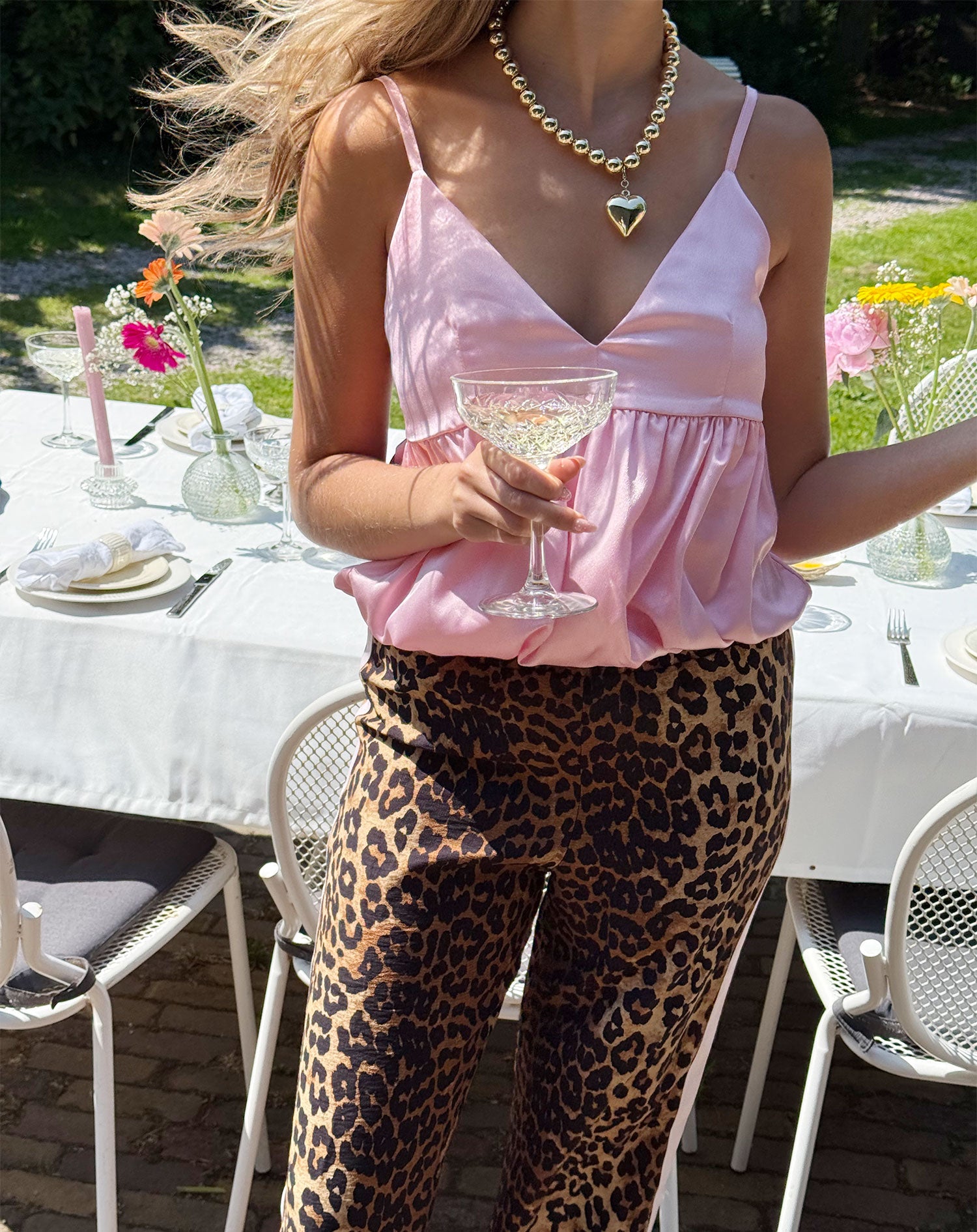 SATIN BALLOON CAMI TOP ROZE