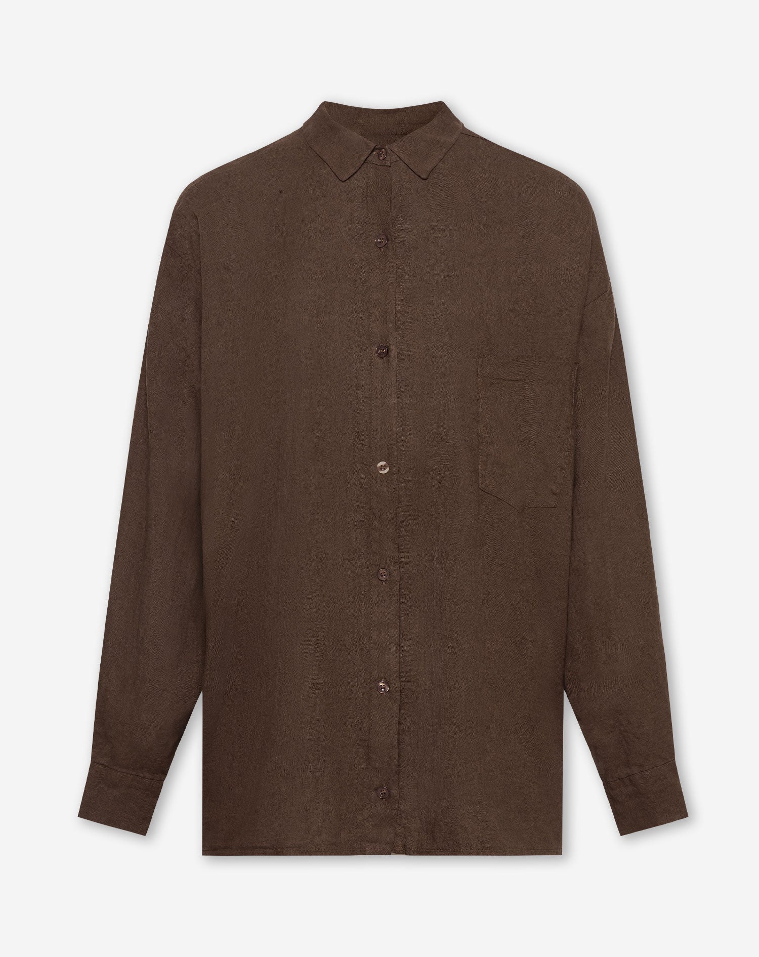 CARMEN LINEN OVERSIZED BLOUSE BRUIN