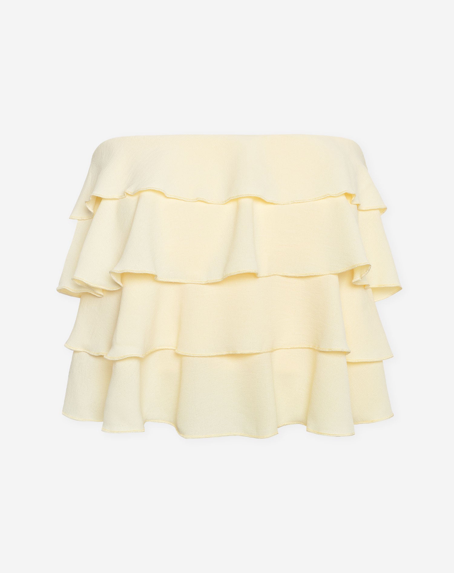 JULIE STRAPLESS RUFFLE TOP BUTTER YELLOW