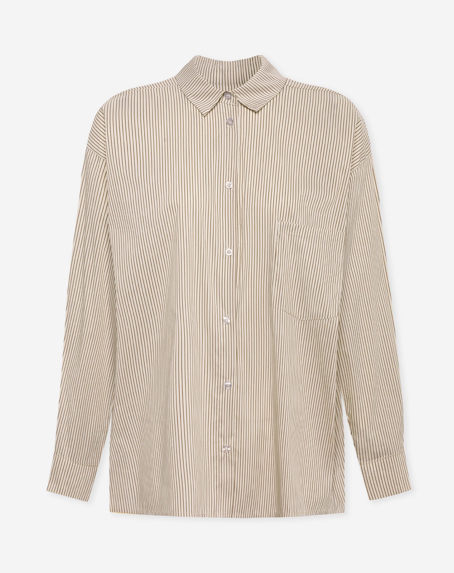 STRIPE OVERSIZED BLOUSE BRUIN