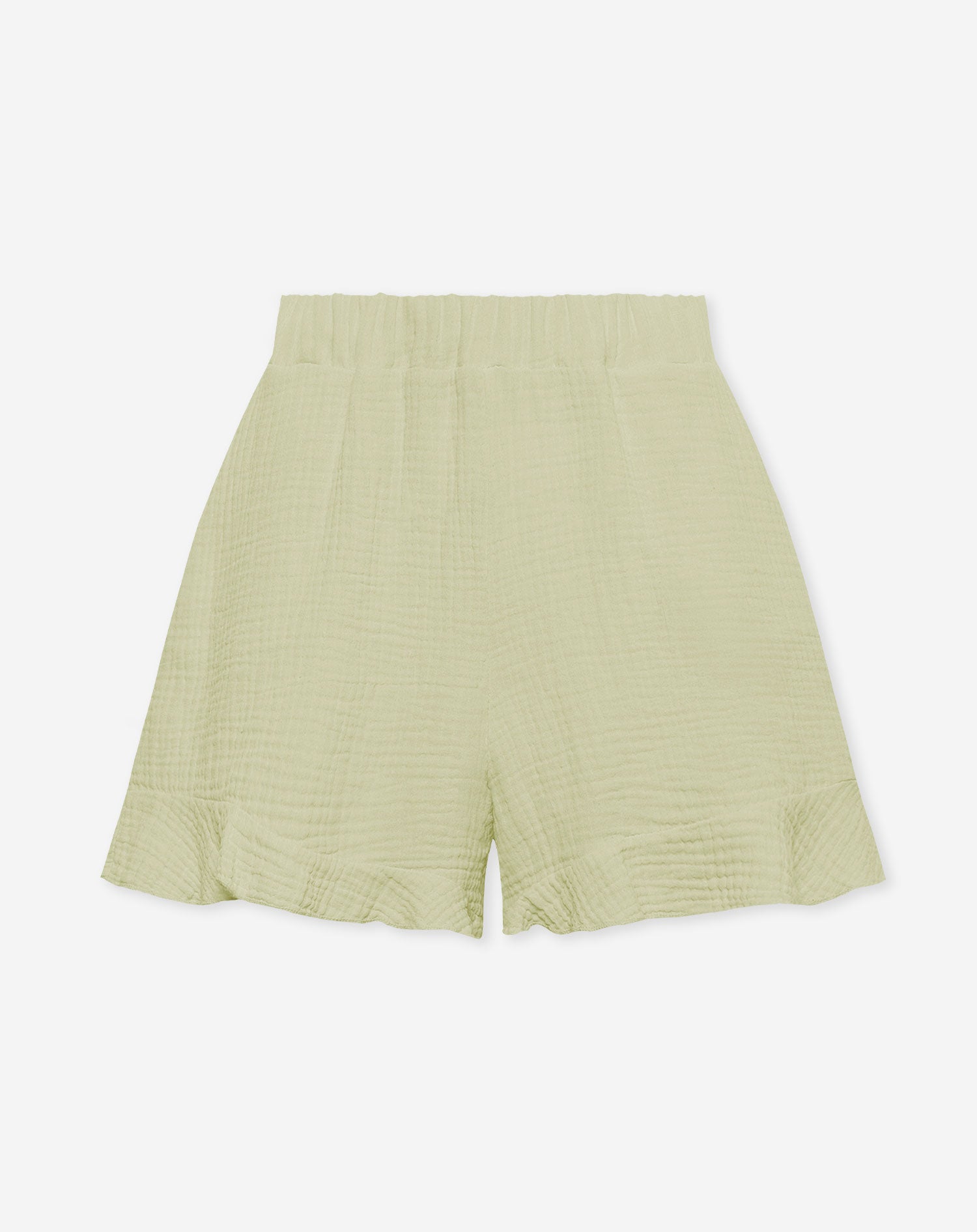 MOUSSELINE SHORTS LICHT OLIJFGROEN