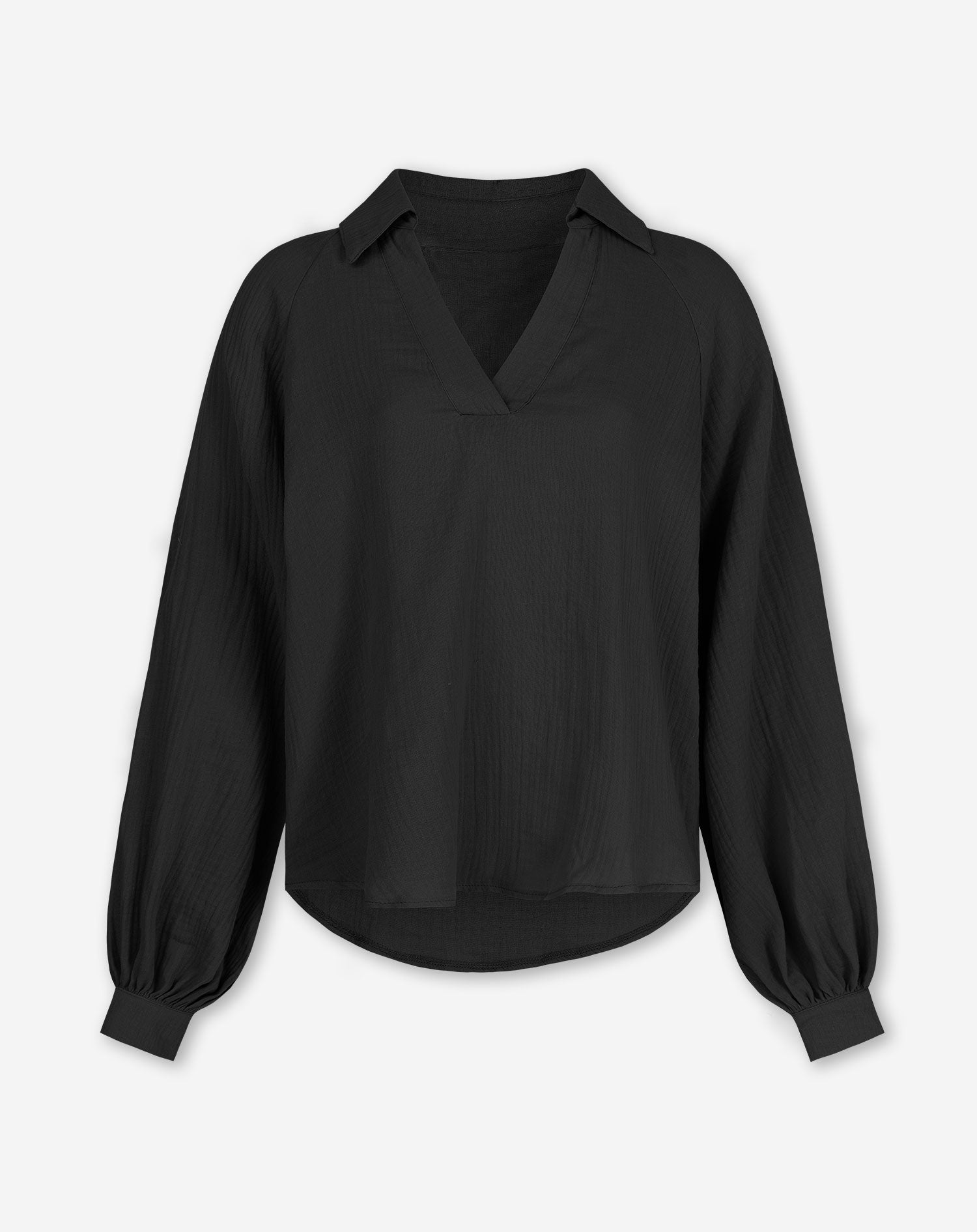 MOUSSELINE BLOUSE ZWART