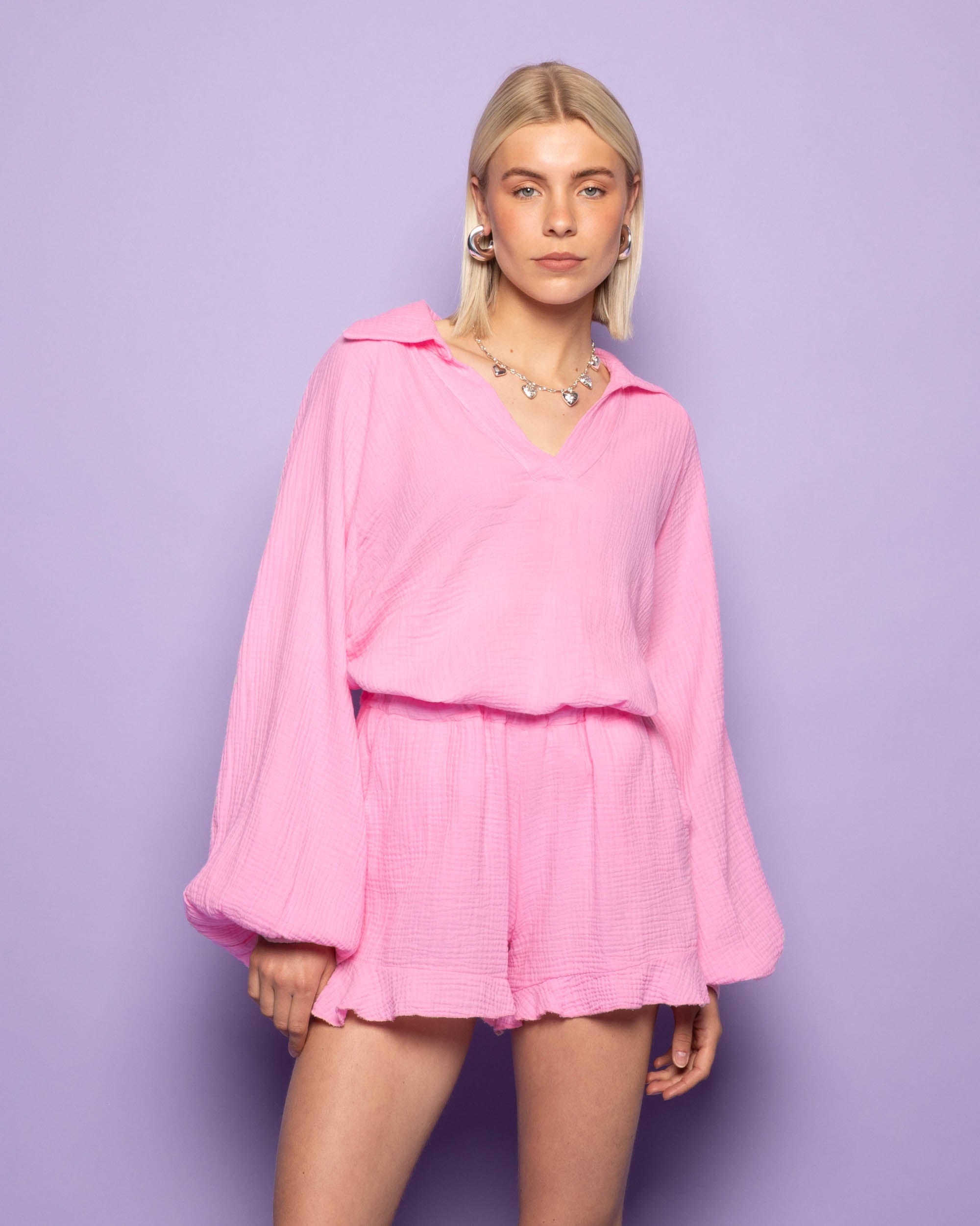 MOUSSELINE SHORTS HARD PINK