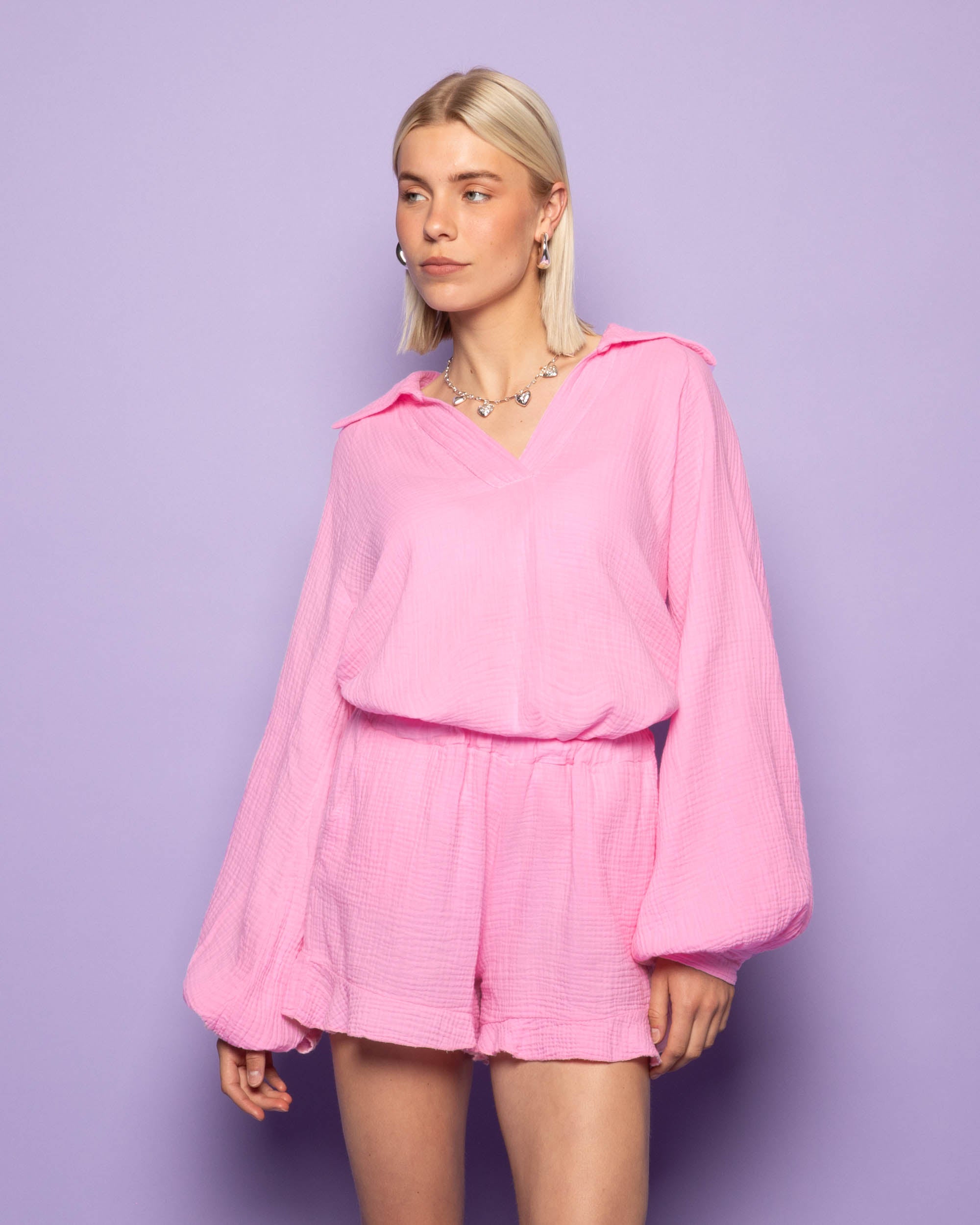 MOUSSELINE SHORTS HARD PINK