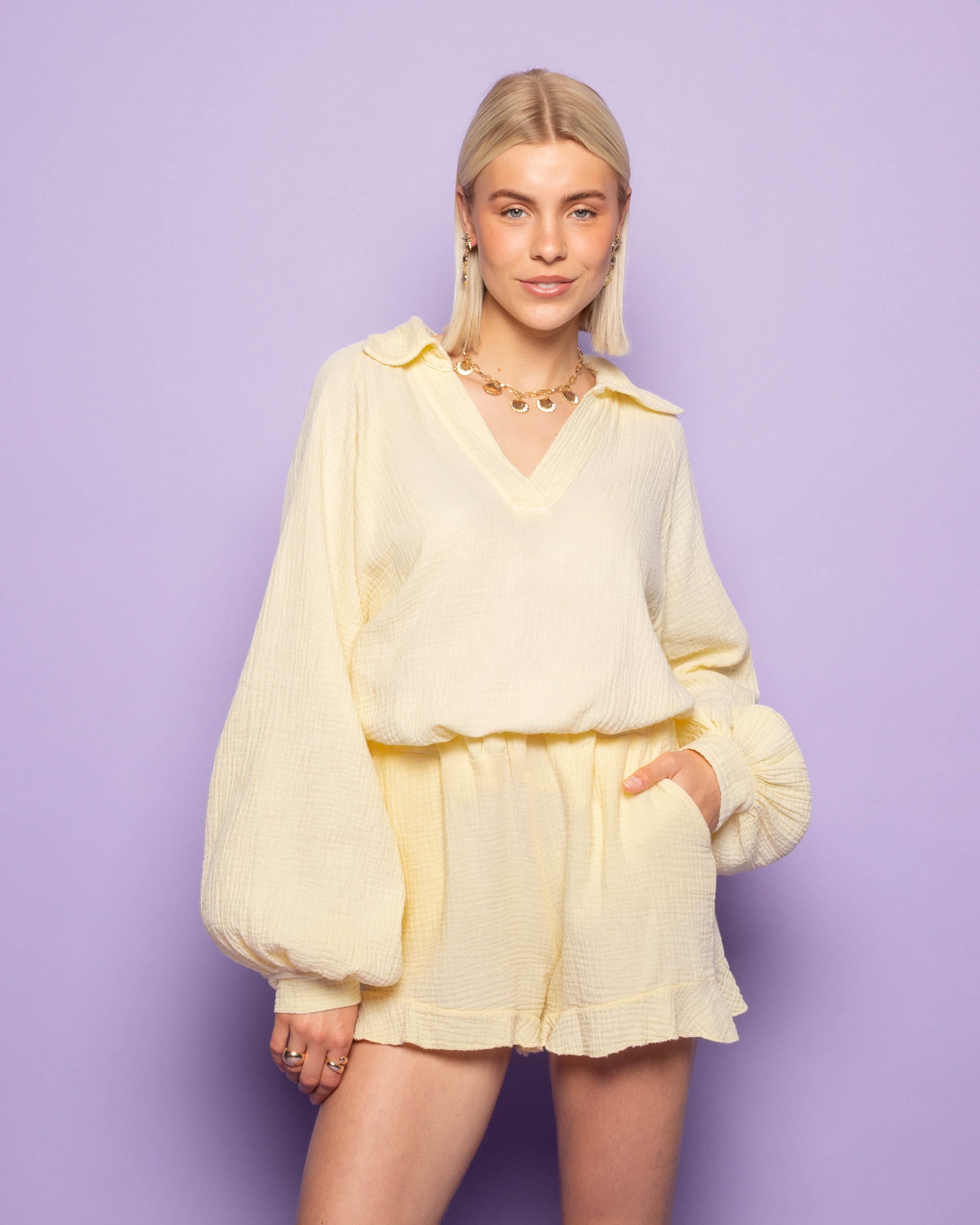 MOUSSELINE SHORTS BUTTER YELLOW