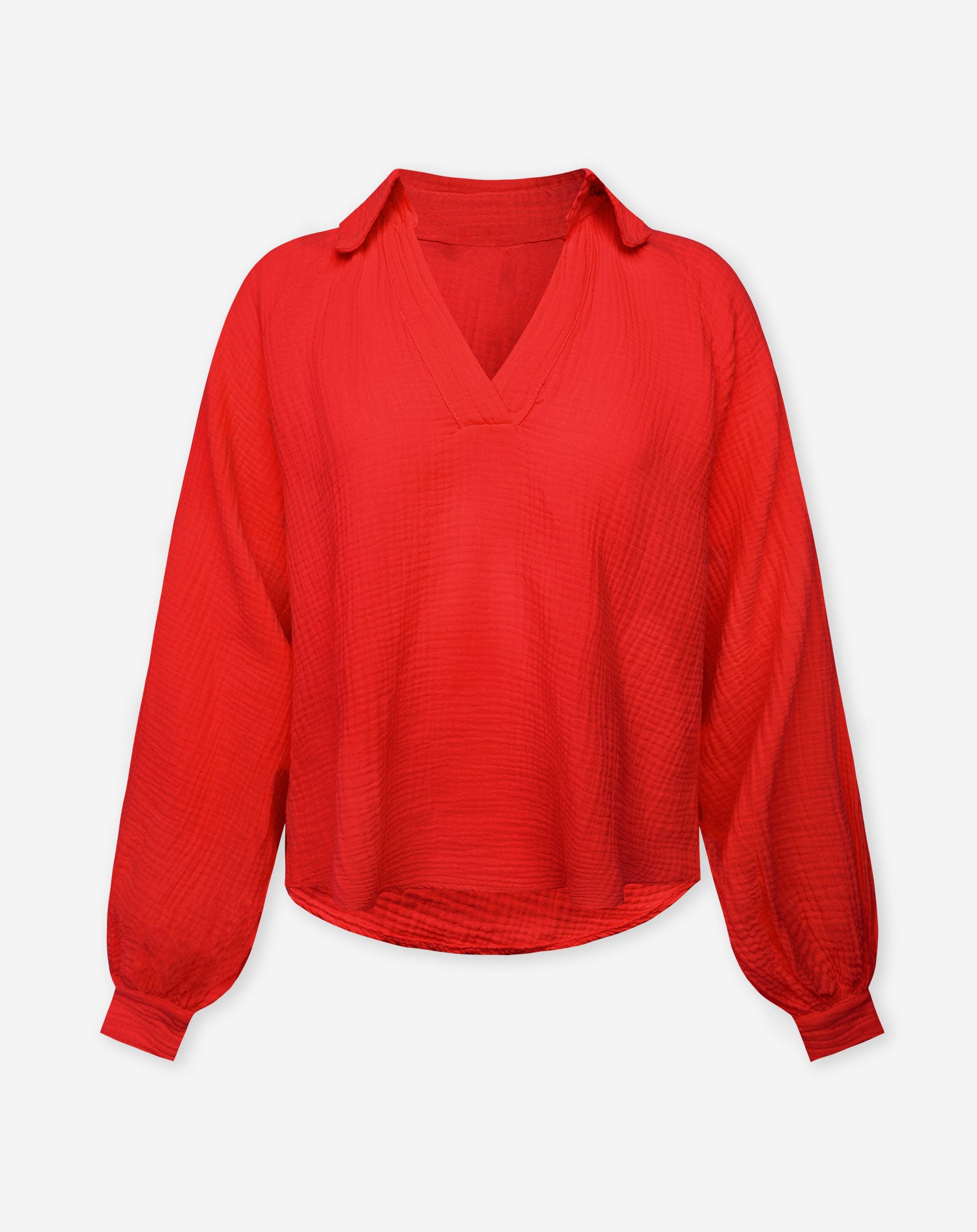 MOUSSELINE BLOUSE RED