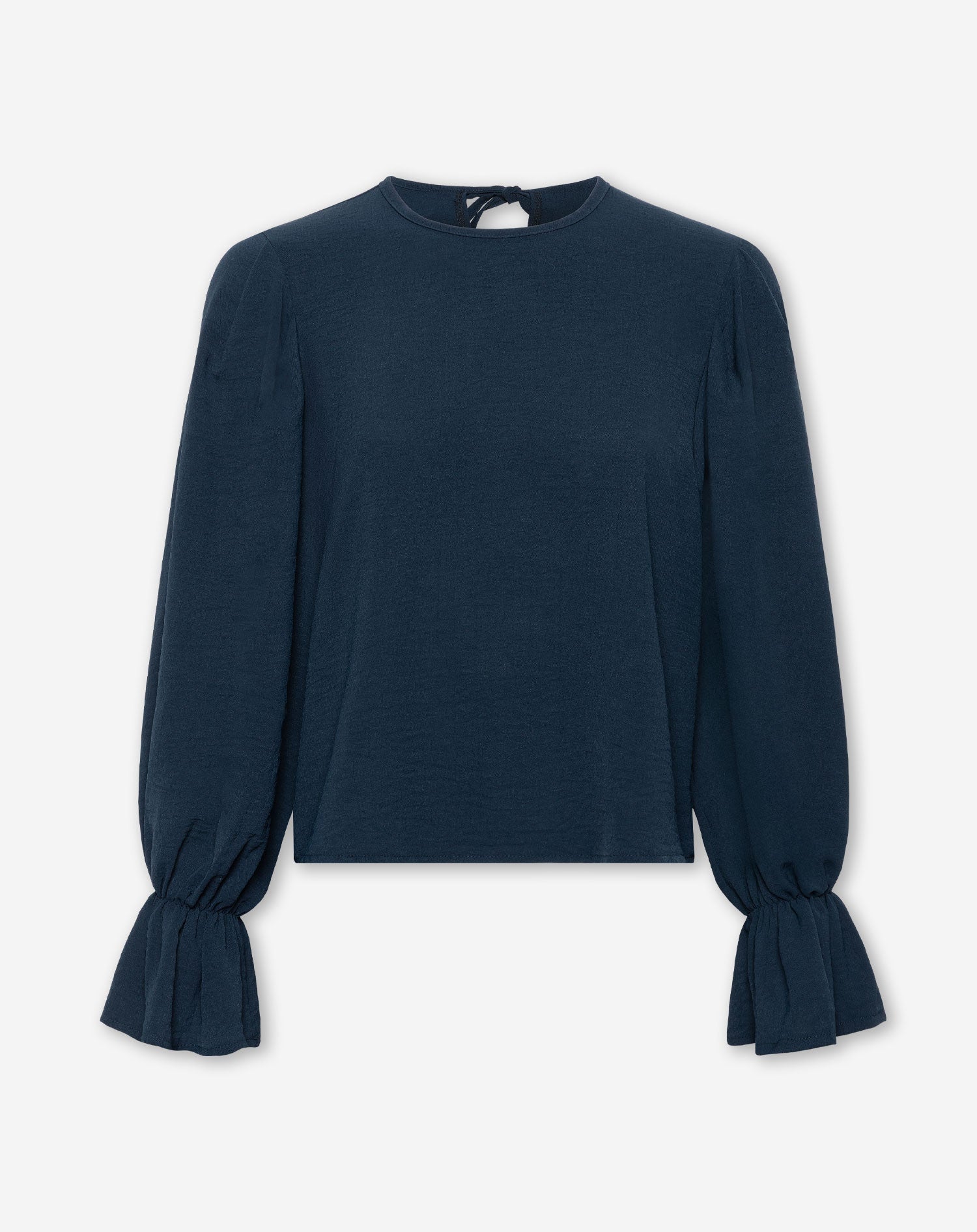 JULIE PLEATS LONG SLEEVE TOP NAVY